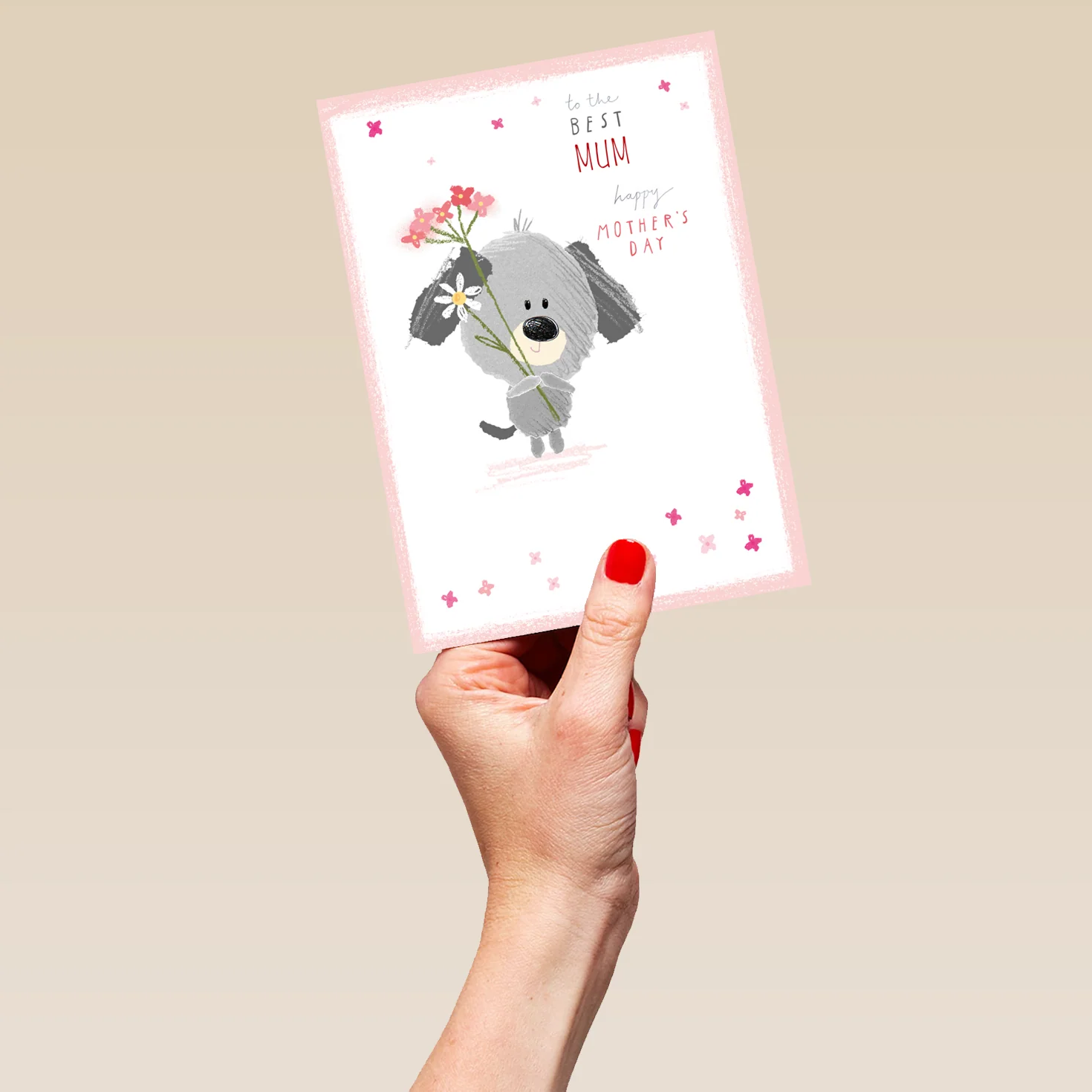 Personalised Cute Doggy With Flowers Mother's Day Card - Image 5