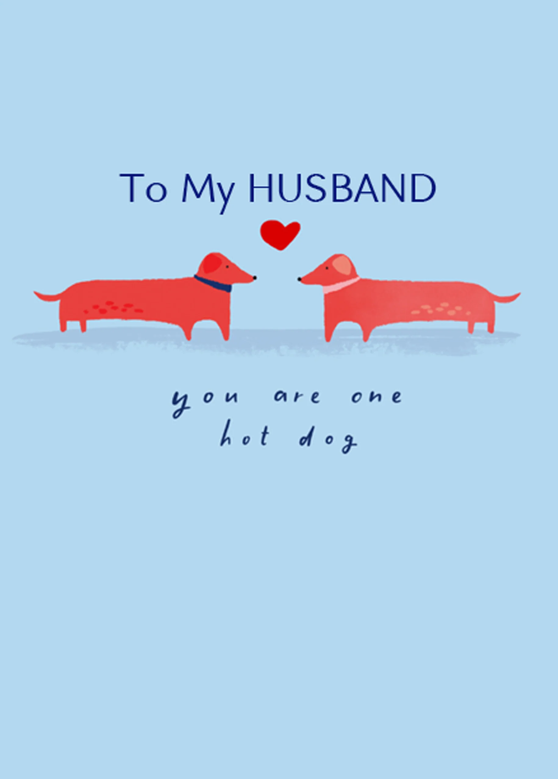 Personalised Cute Dogs With Love Heart Husband Card