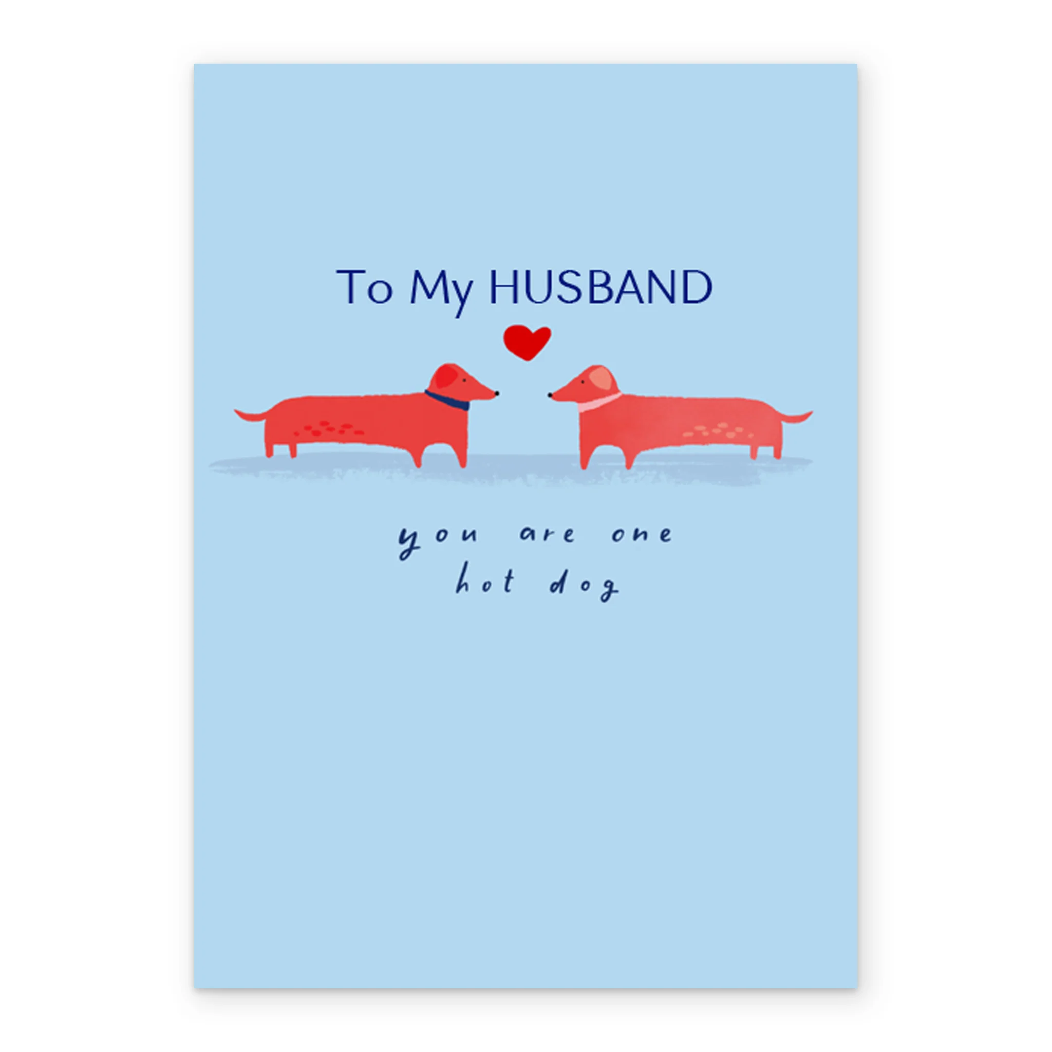 Personalised Cute Dogs With Love Heart Husband Card - Image 2