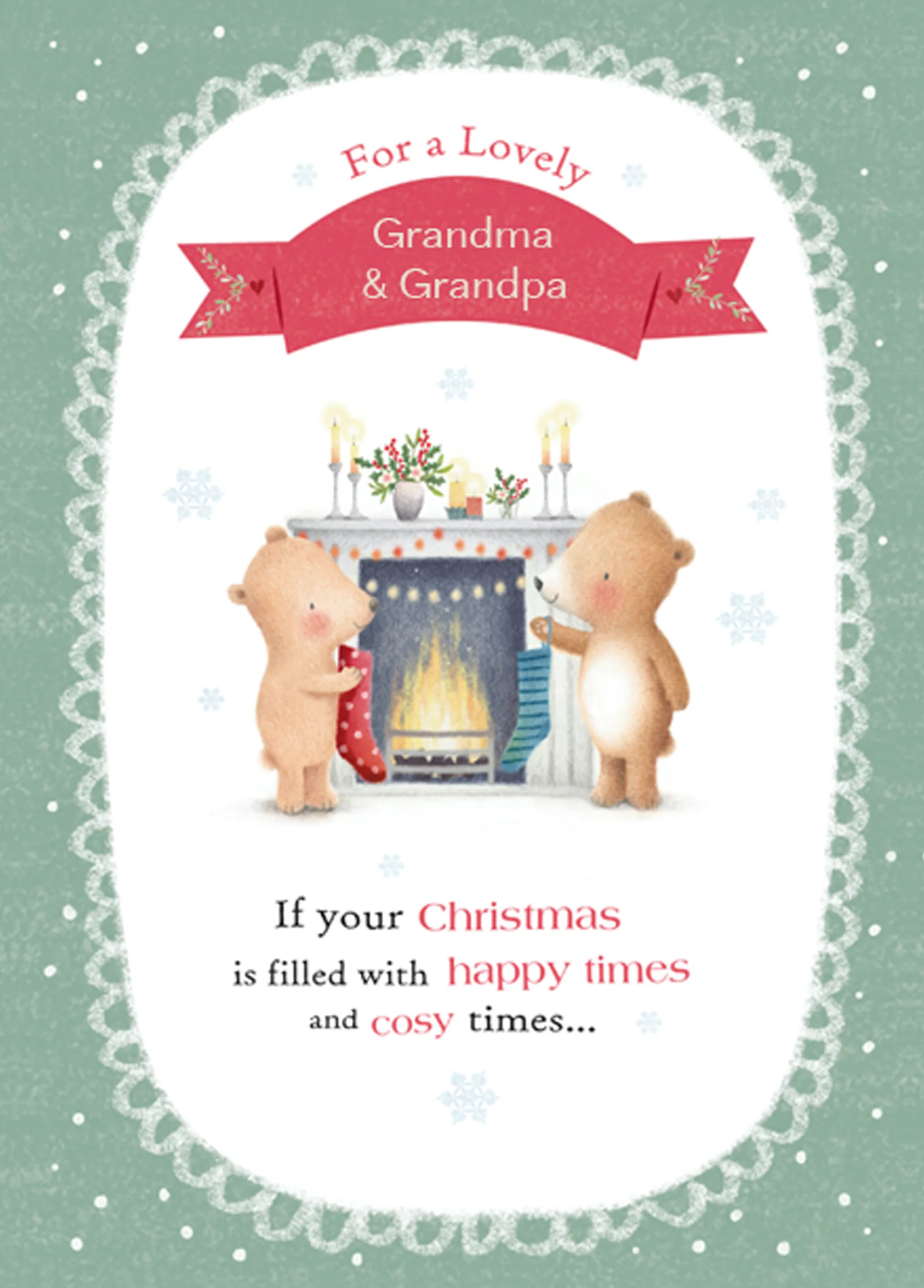 Personalised Cute Festive Fireplace Christmas Card