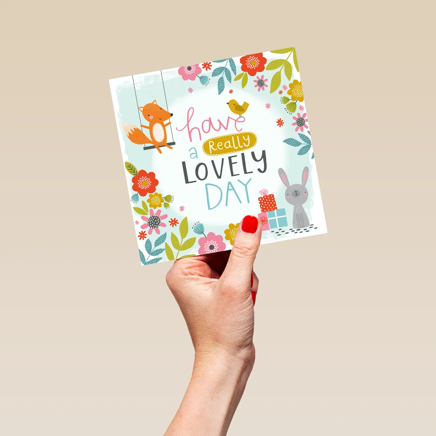 Personalised Cute Floral Woodland Animals Kids Birthday Girl Card - Image 5