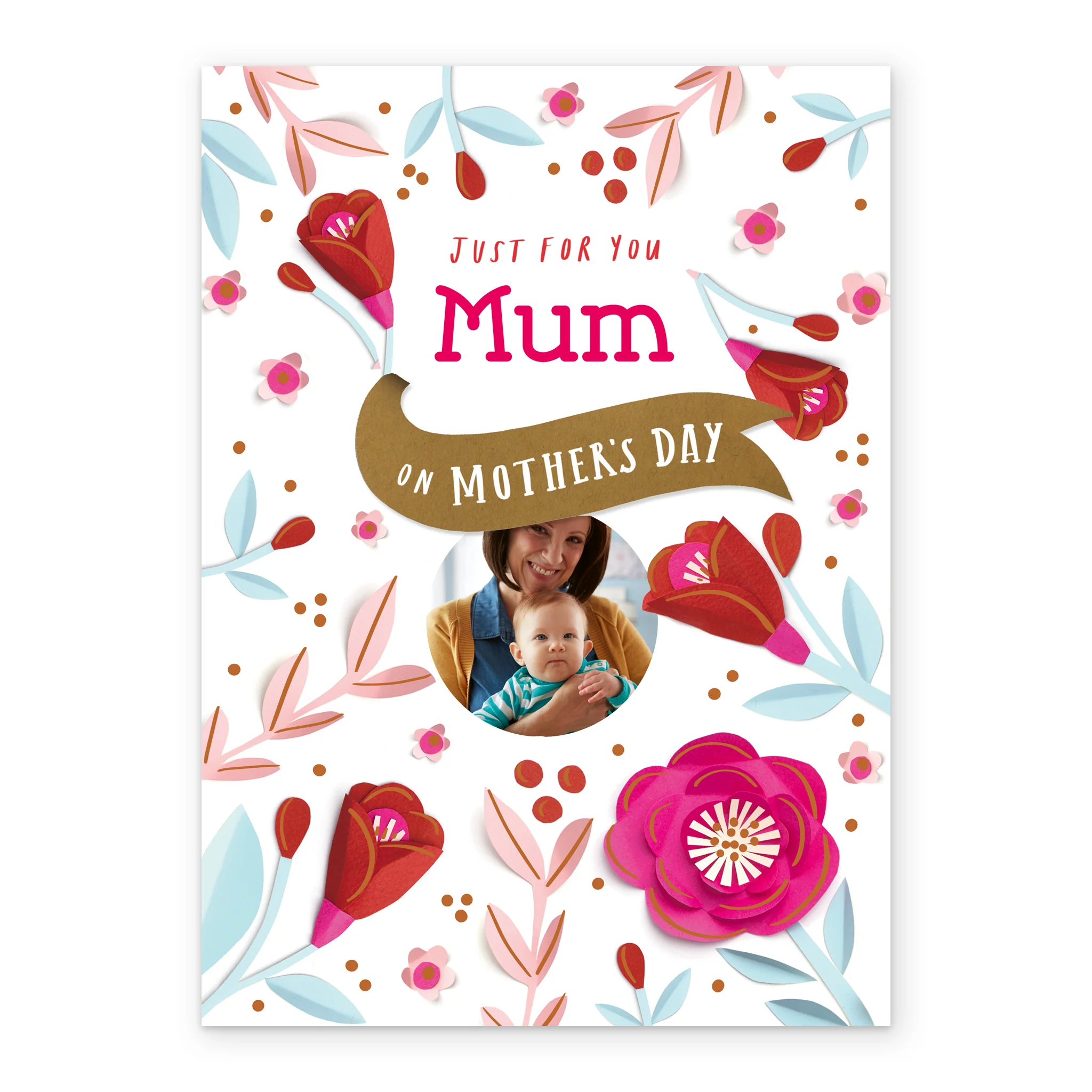 Personalised Cute Flowers Mother's Day Photo Upload Card For Mum - Image 2