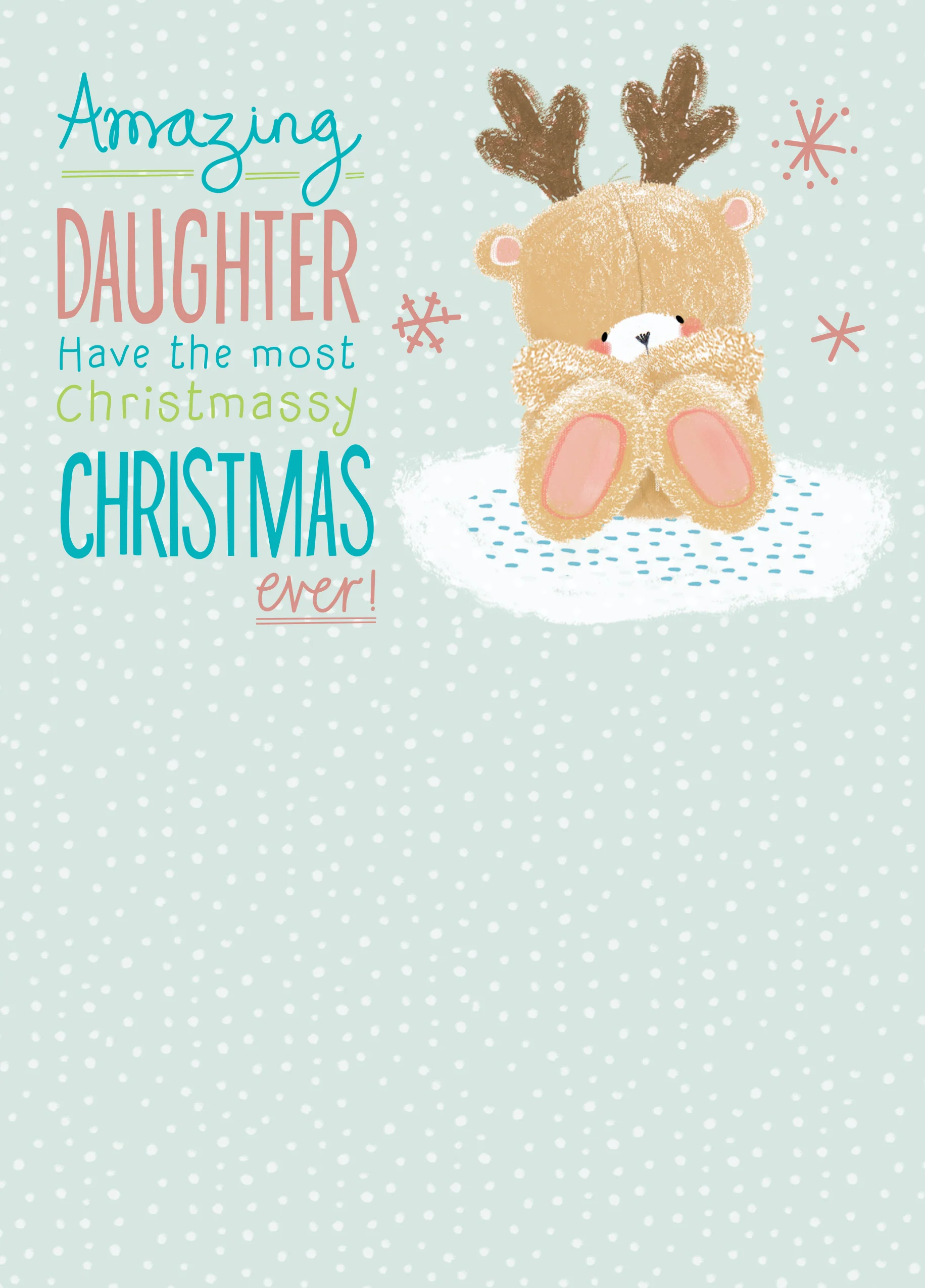 Personalised Cute Forever Friends Christmas Card For Daughter