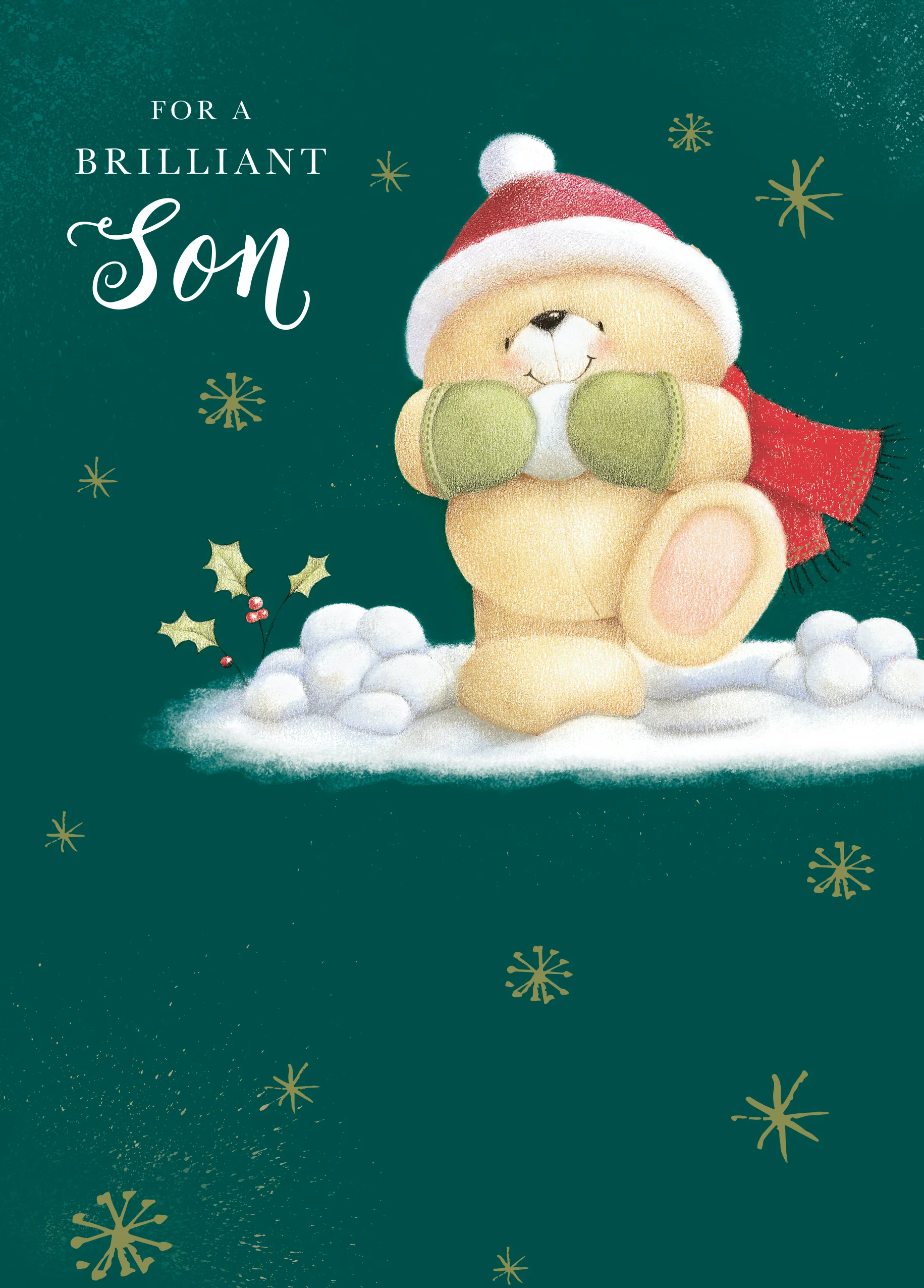 Personalised Cute Forever Friends For Son Christmas Card