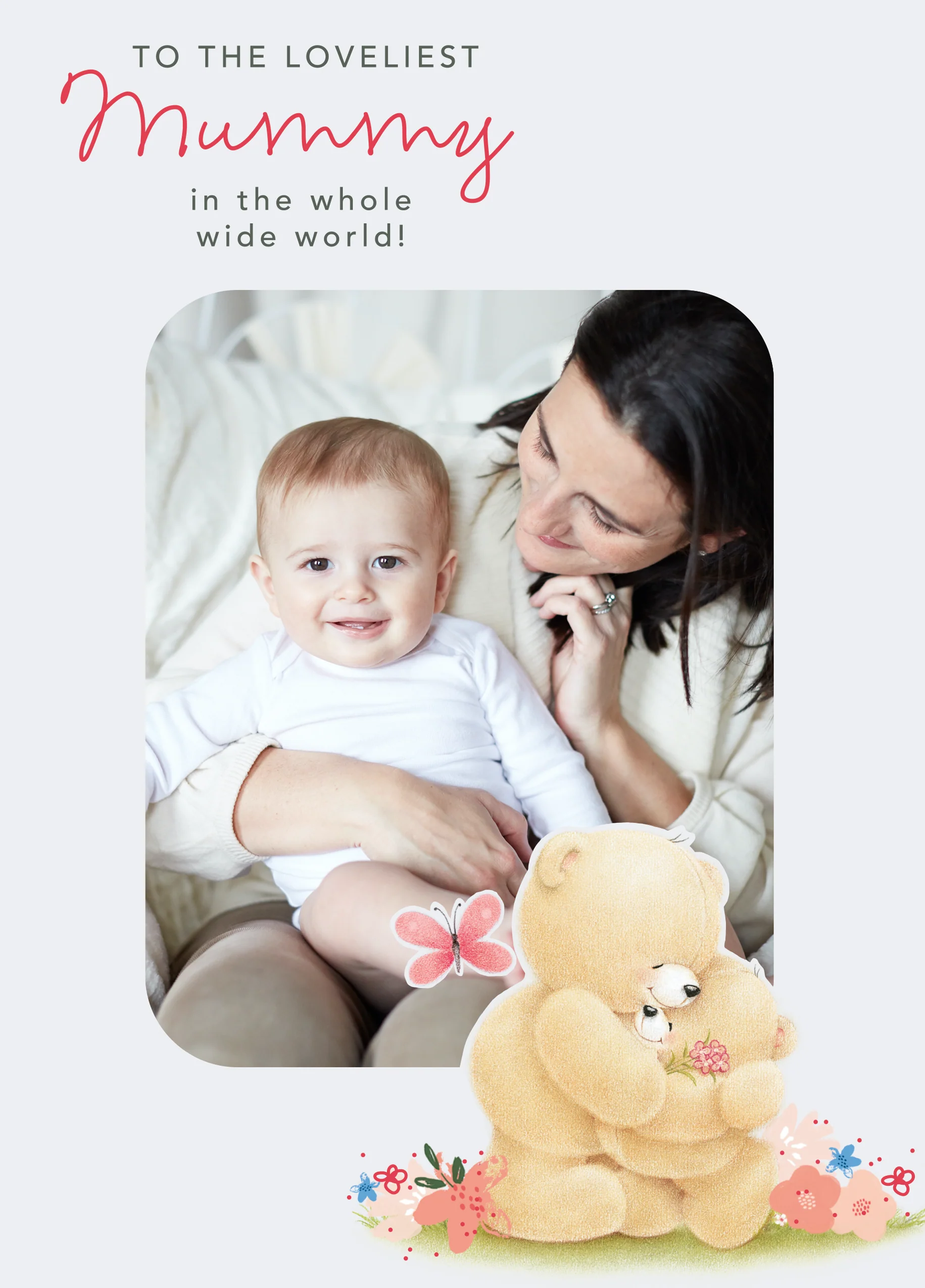 Personalised Cute Forever Friends Mummy Photo Birthday Card