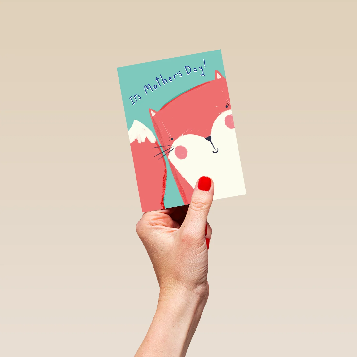 Personalised Cute Fox Cartoon Mother's Day Card - Image 4