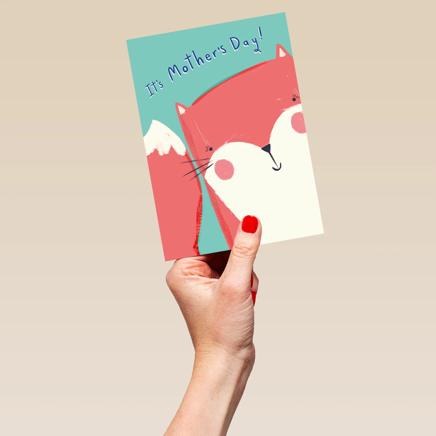 Personalised Cute Fox Cartoon Mother's Day Card - Image 5