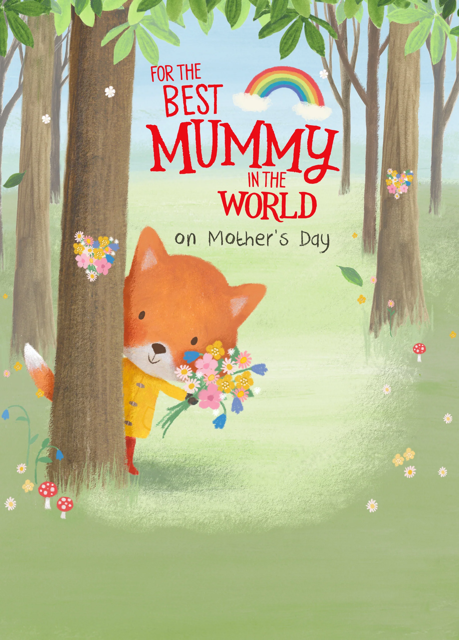 Personalised Cute Fox Cub Mother's Day Card For Mummy