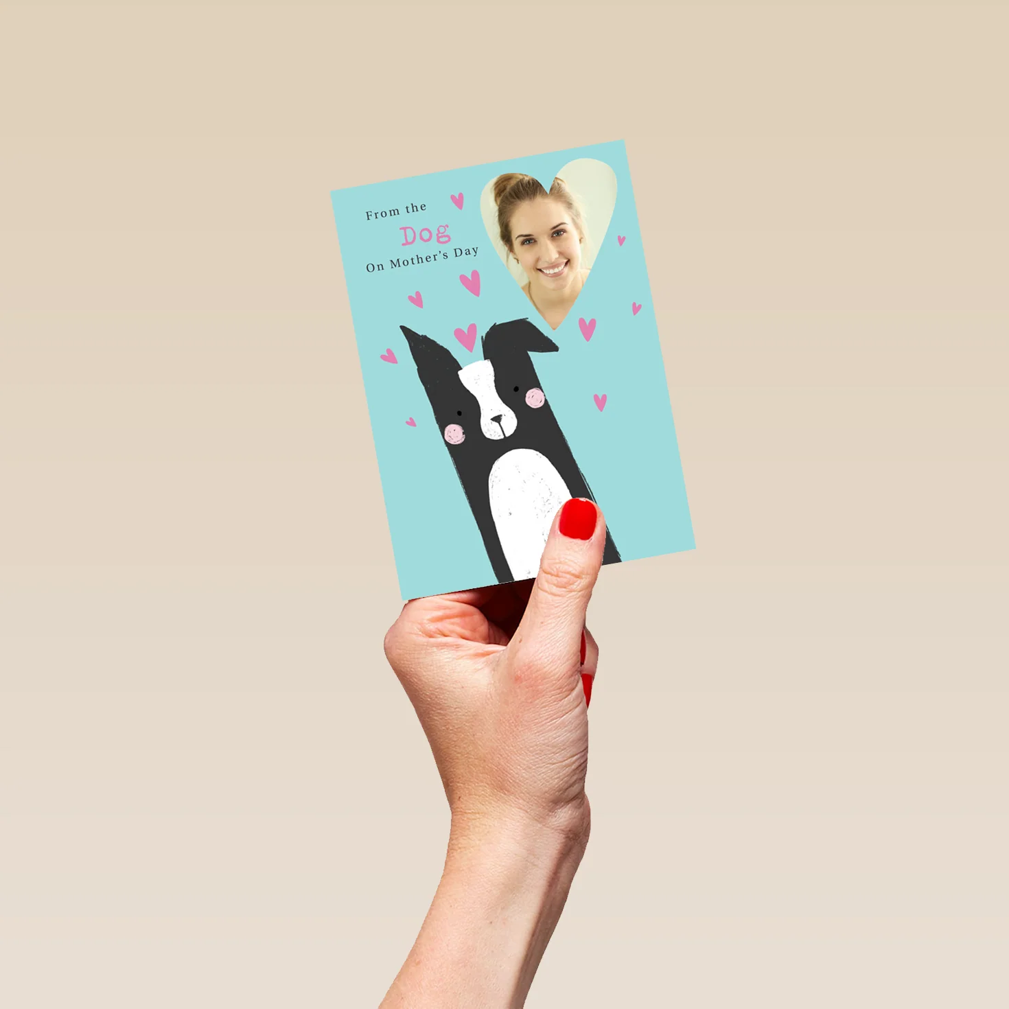Personalised Cute From The Dog Love Hearts Mother's Day Photo Upload Card - Image 4