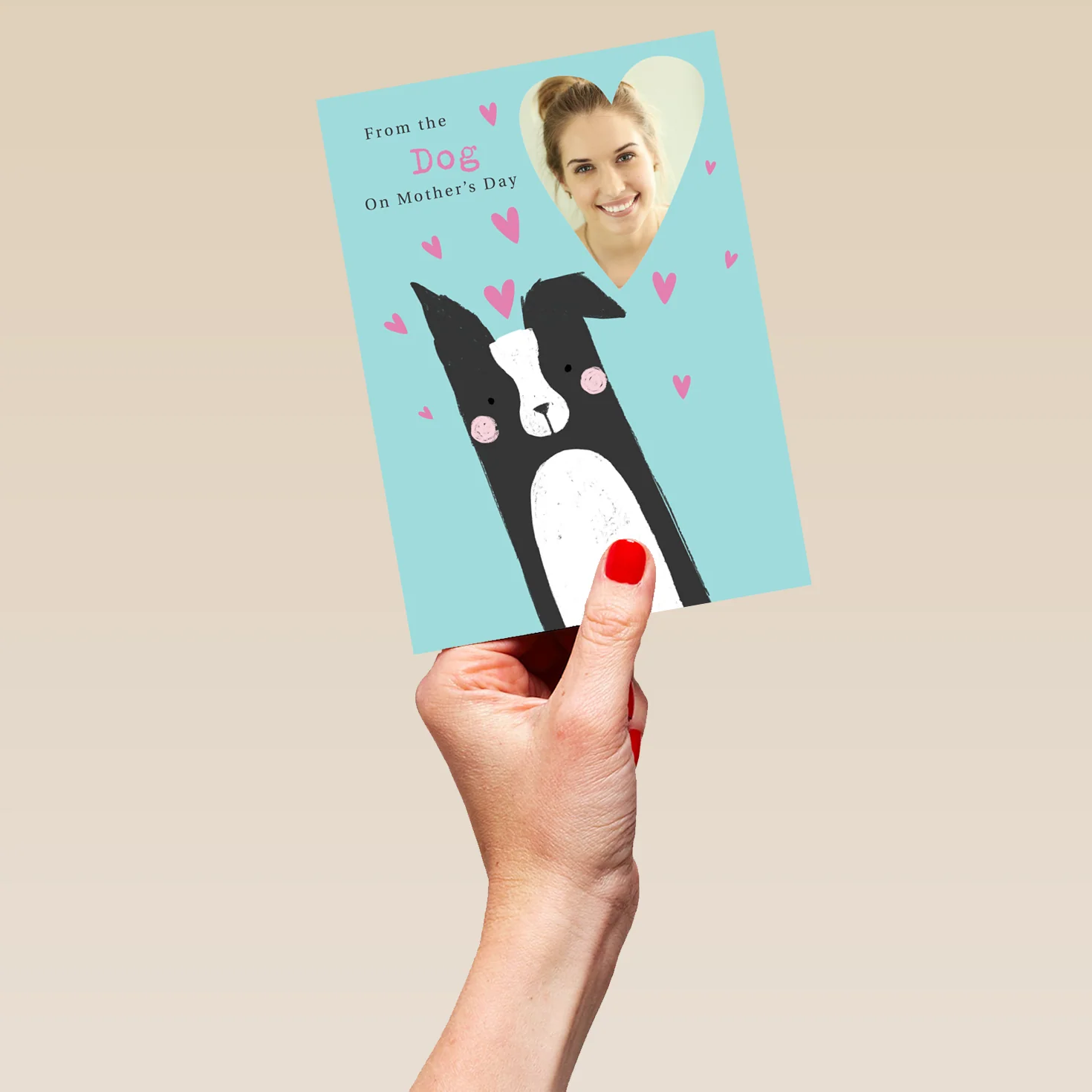 Personalised Cute From The Dog Love Hearts Mother's Day Photo Upload Card - Image 5