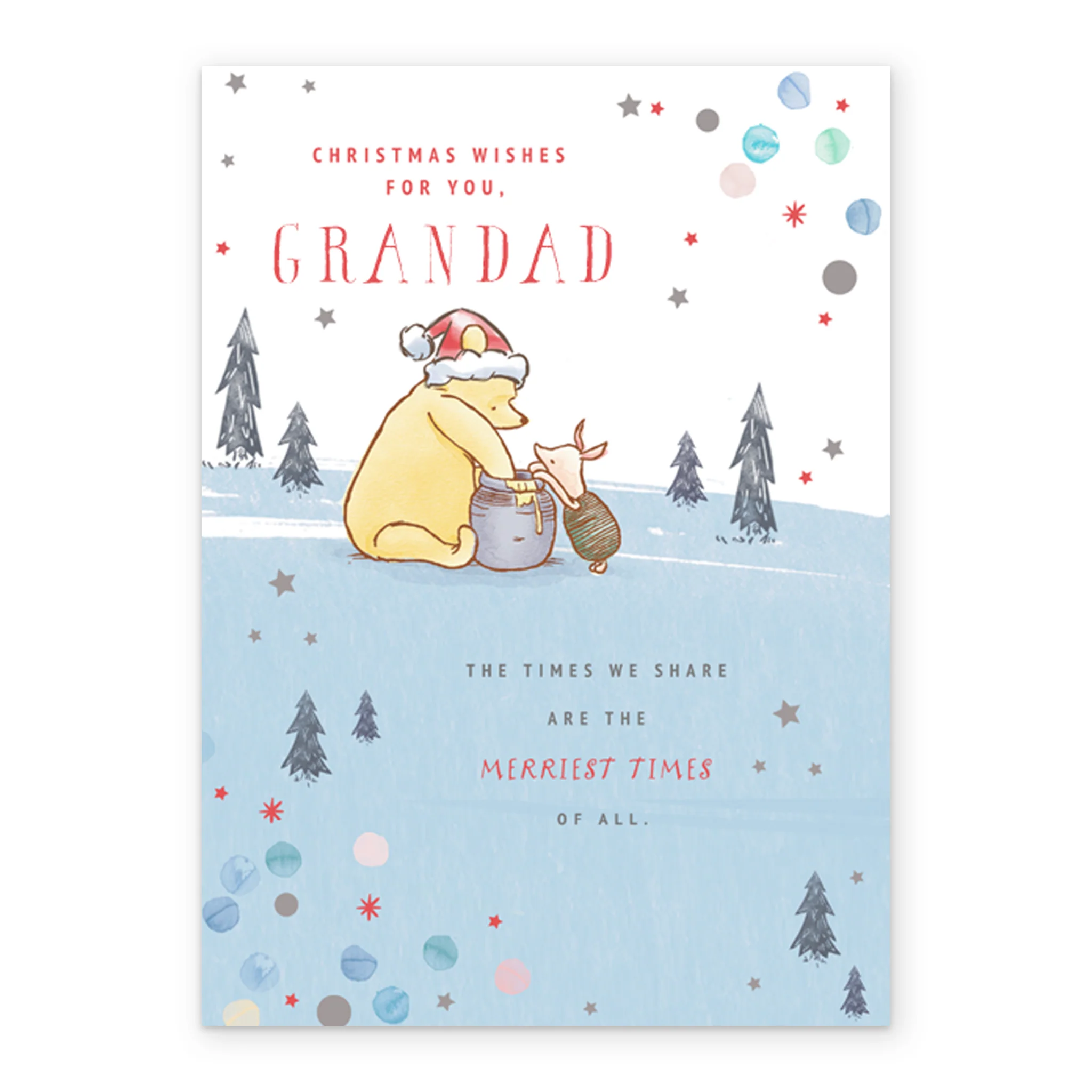 Personalised Cute Grandad Disney Winnie The Pooh Christmas Card - Image 2