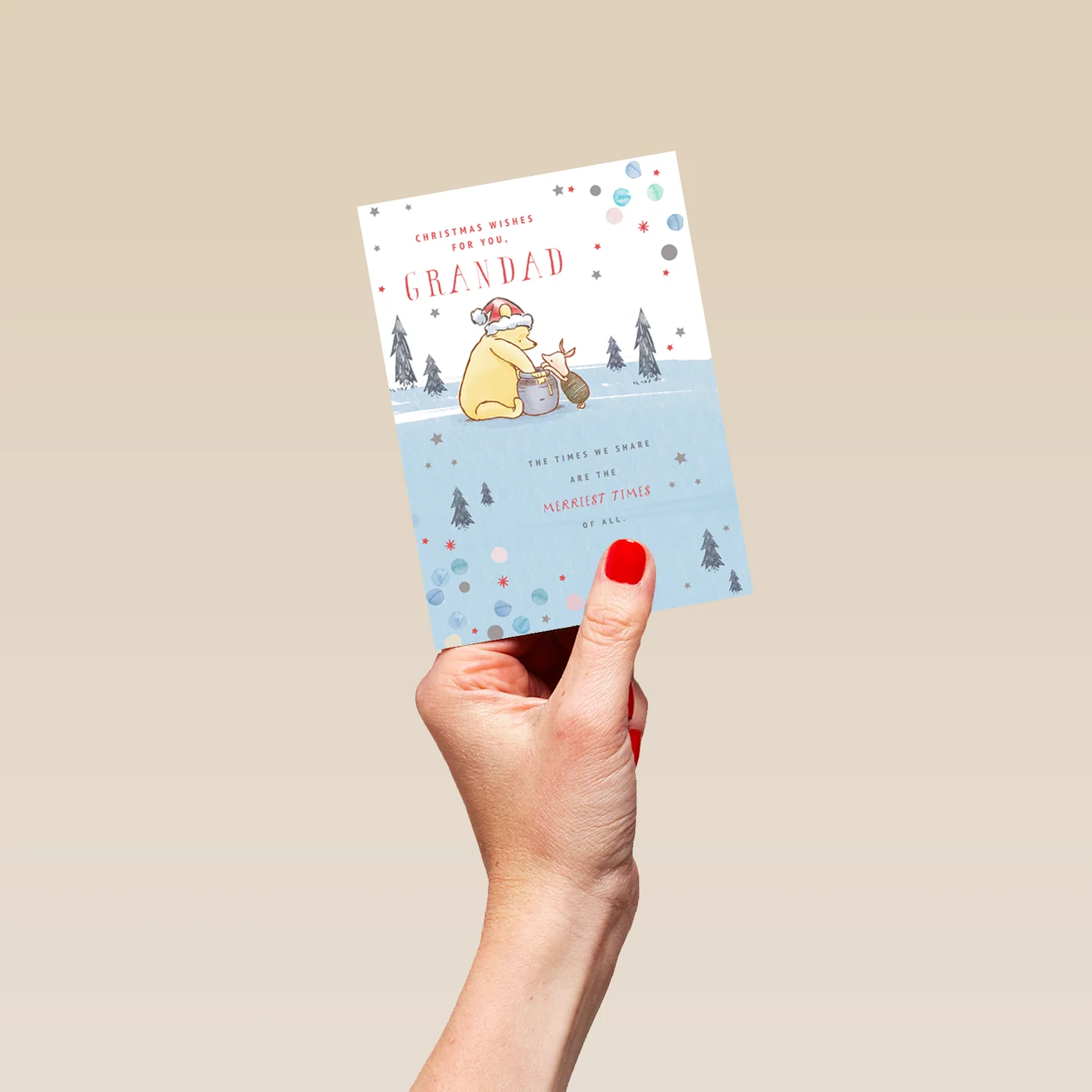 Personalised Cute Grandad Disney Winnie The Pooh Christmas Card - Image 4