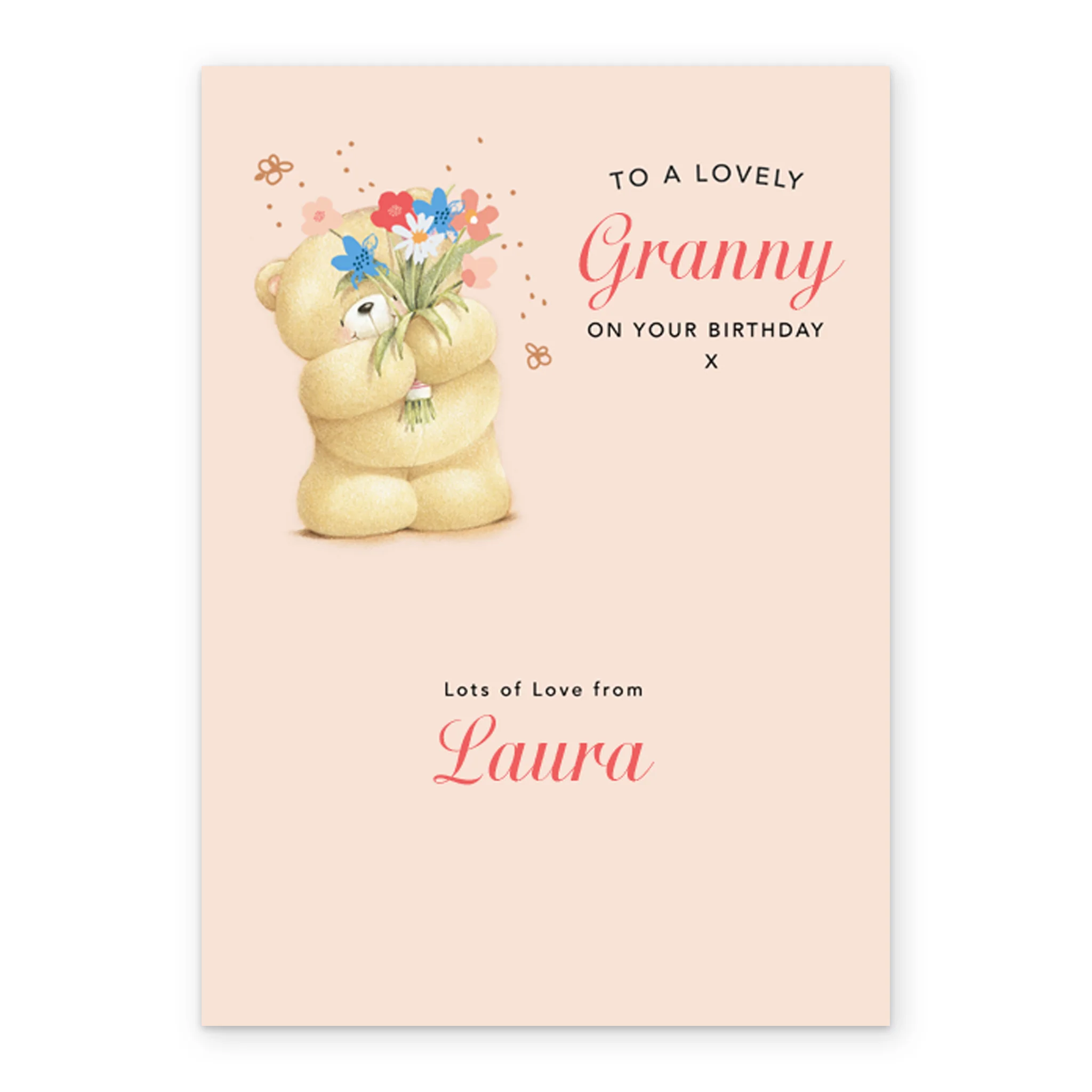 Personalised Cute Granny Forever Friends Bear Birthday Card - Image 2