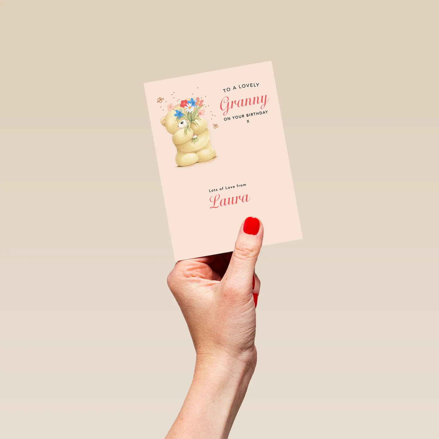 Personalised Cute Granny Forever Friends Bear Birthday Card - Image 4