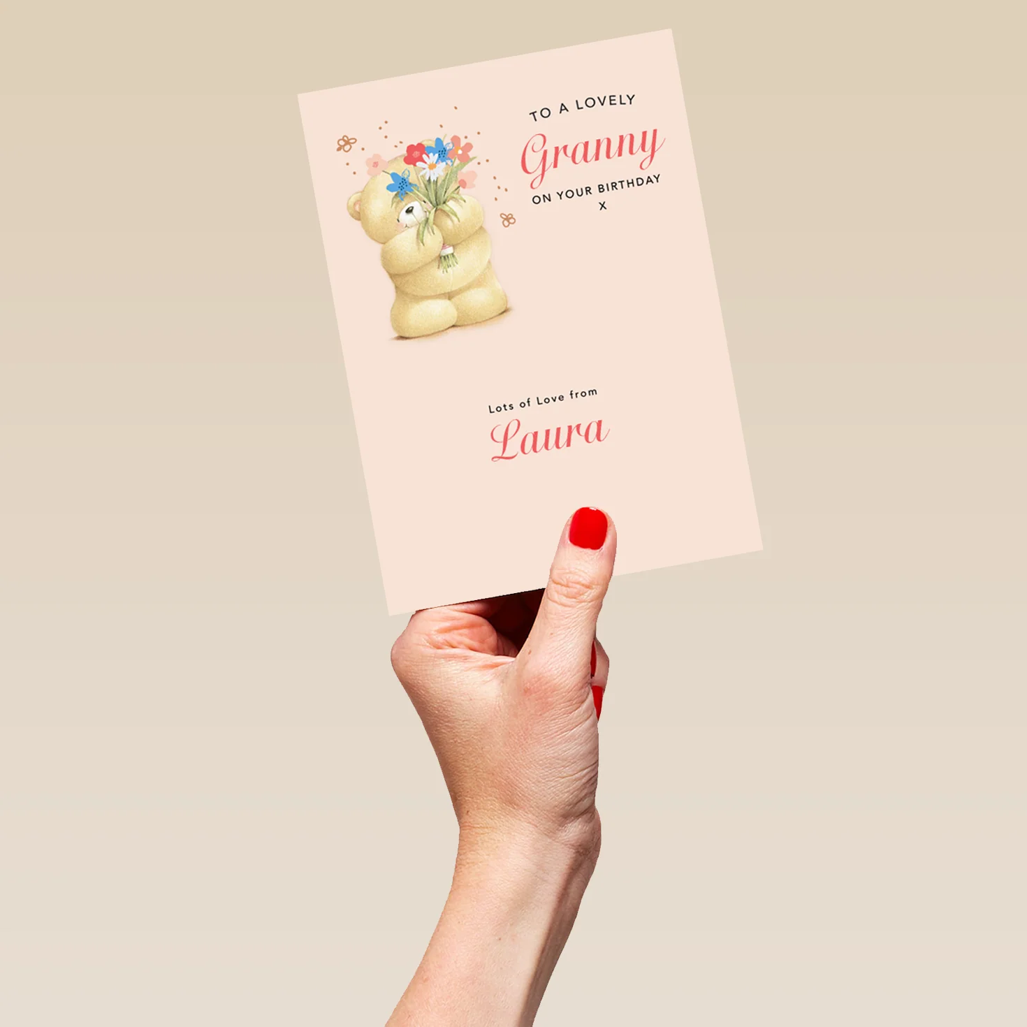Personalised Cute Granny Forever Friends Bear Birthday Card - Image 5