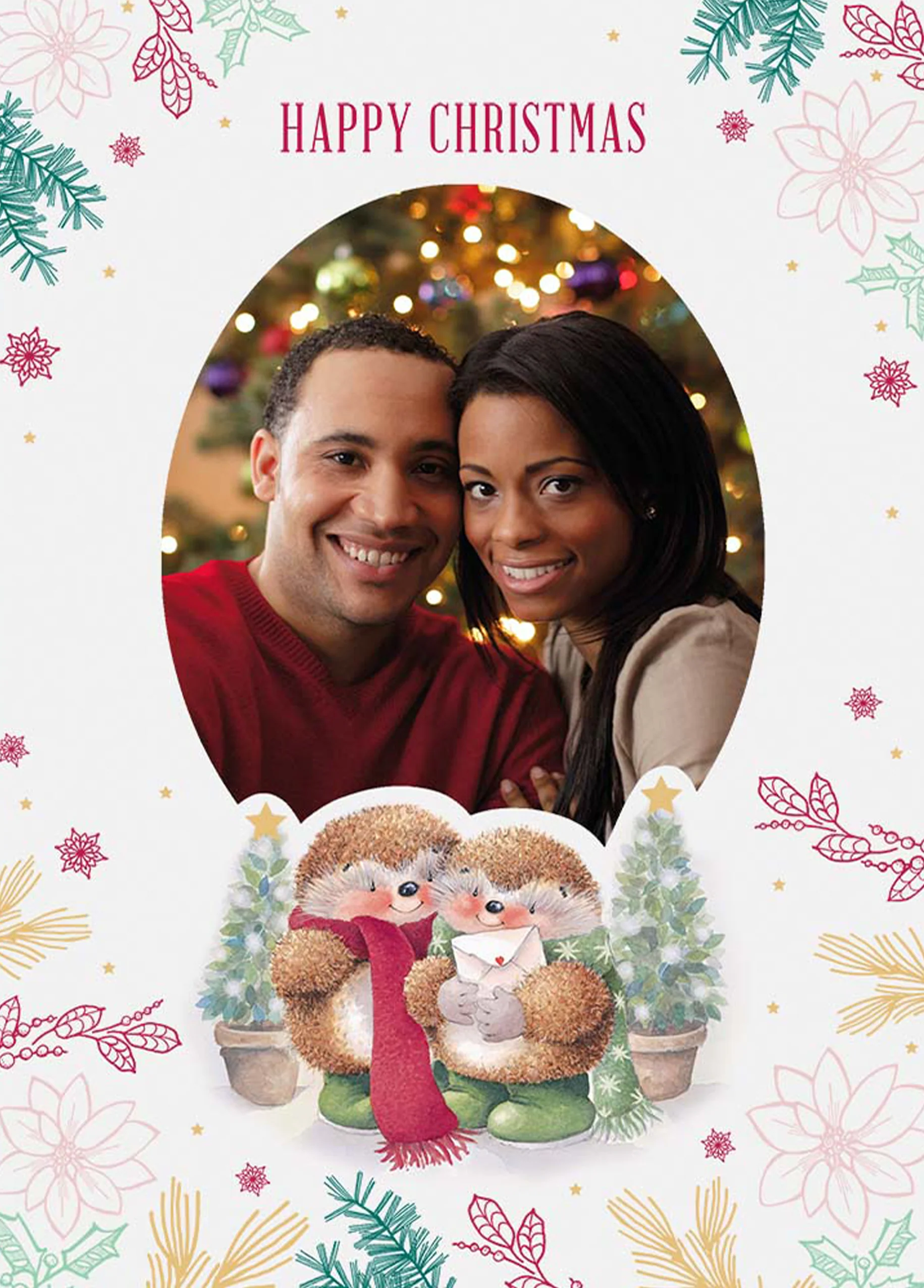 Personalised Cute Happy Christmas Photo Upload Card