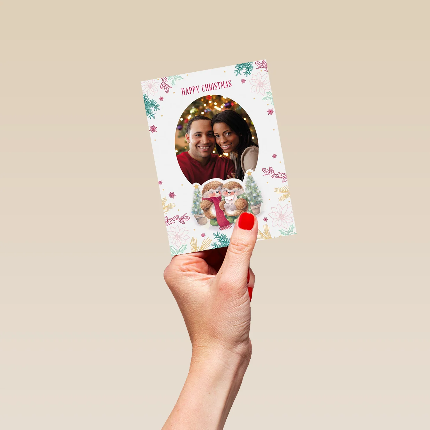 Personalised Cute Happy Christmas Photo Upload Card - Image 4