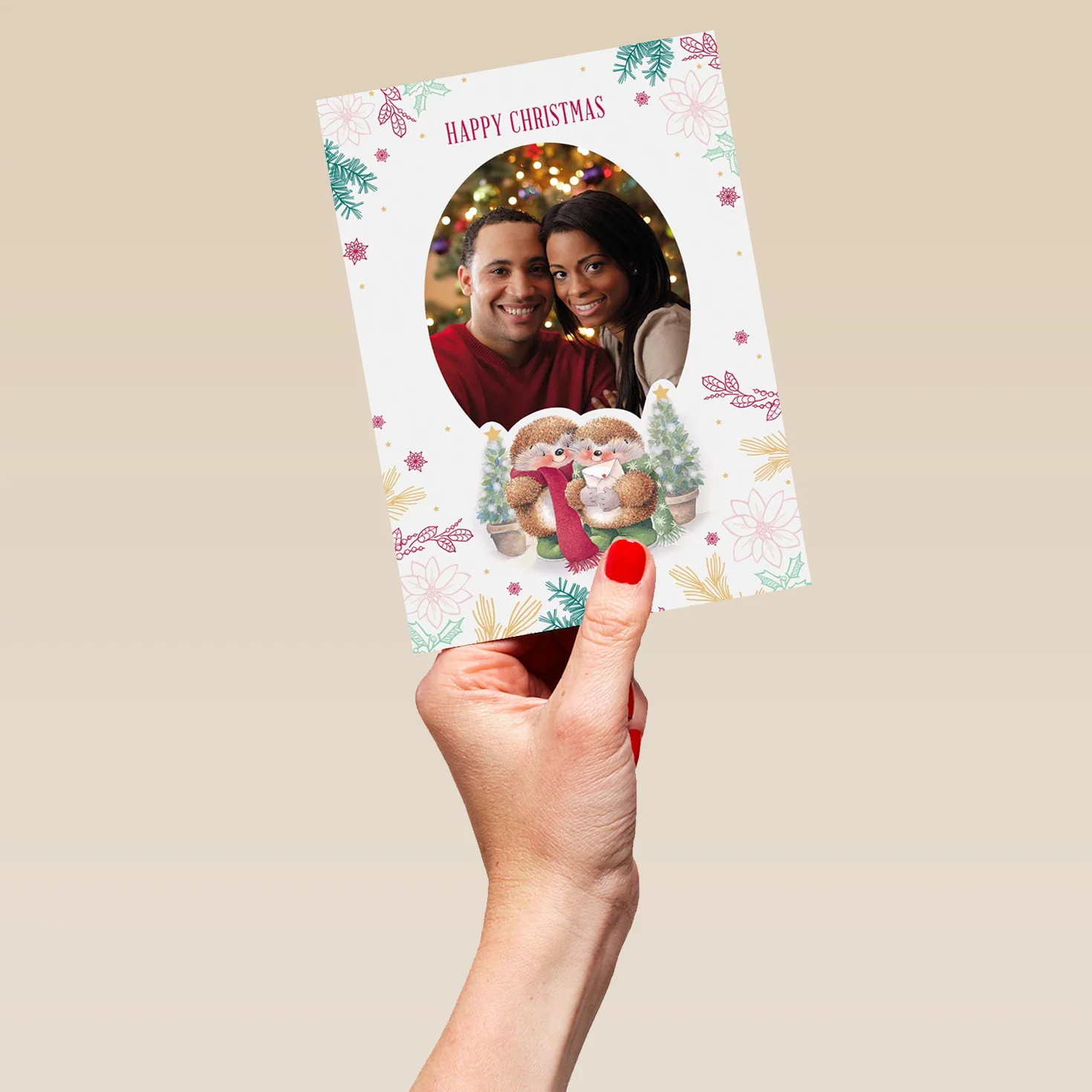Personalised Cute Happy Christmas Photo Upload Card - Image 5