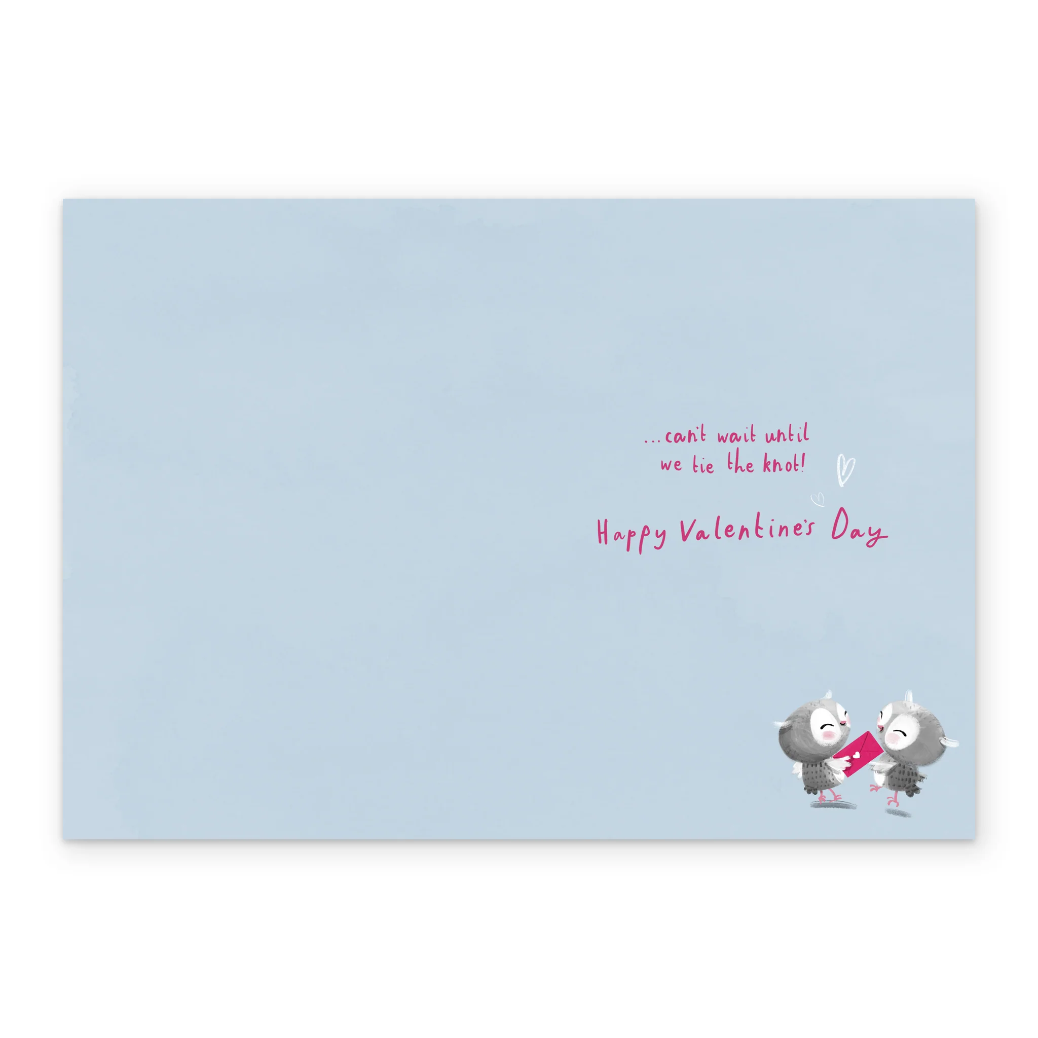Personalised Cute Heart & Owls Fiancé Valentine's Day Card - Image 3