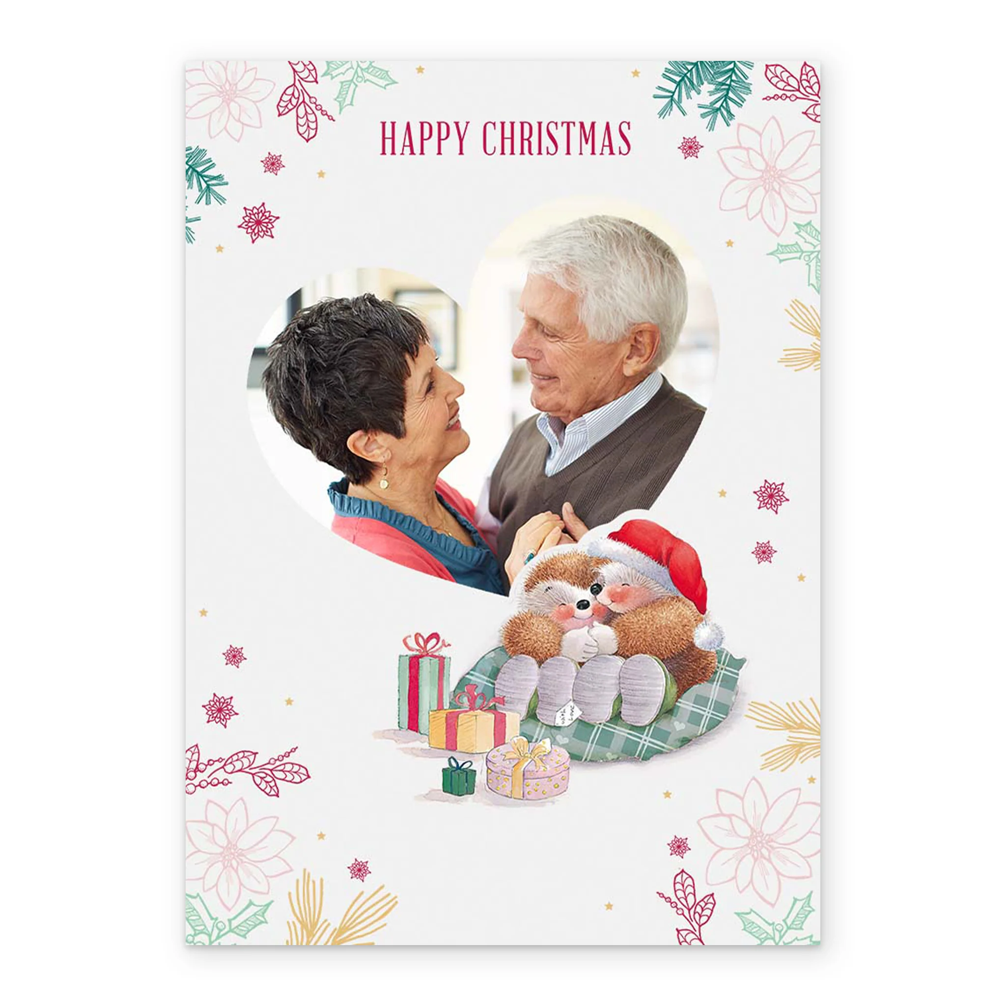 Personalised Cute Heart Happy Christmas Photo Upload Card - Image 2