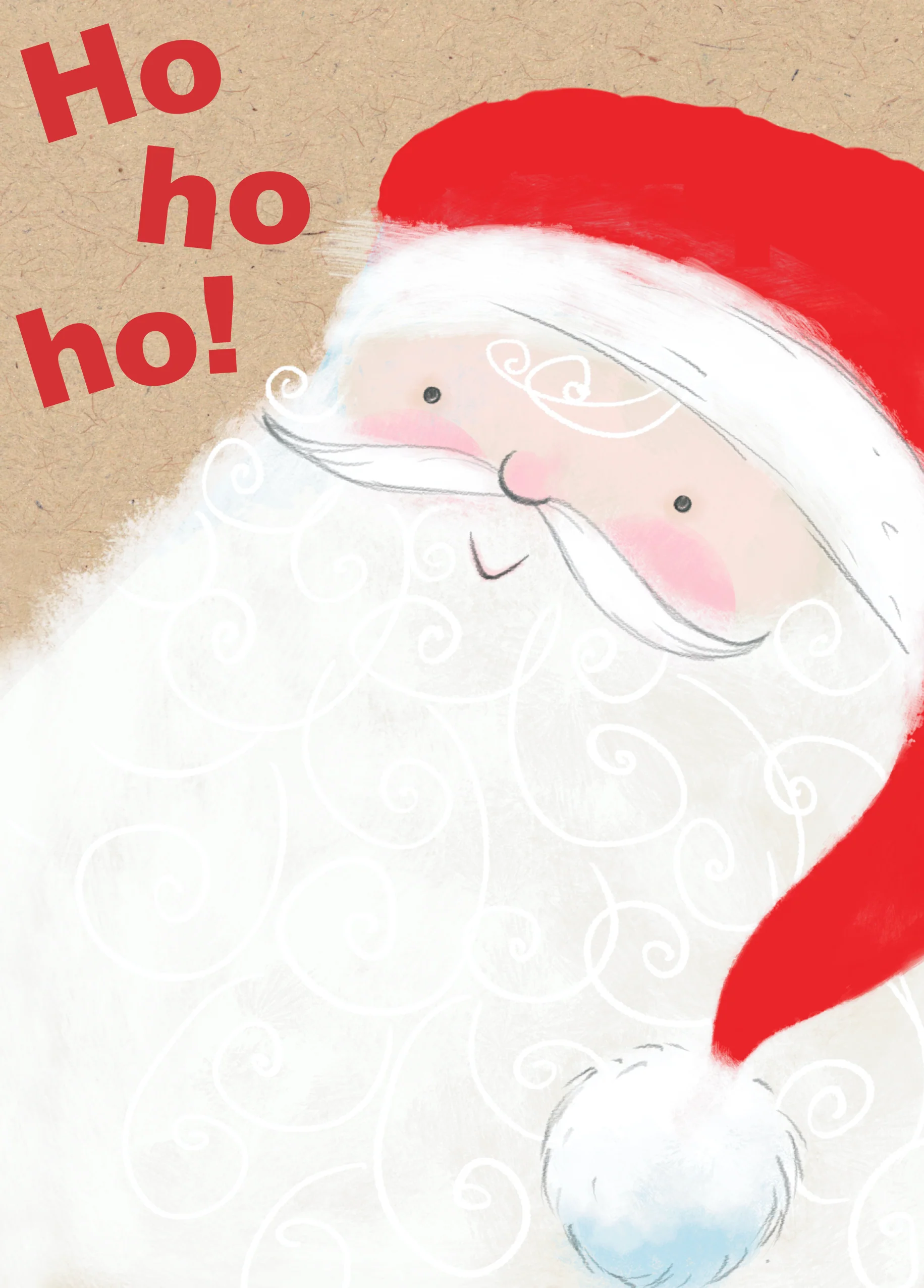 Personalised Cute Ho Ho Ho Santa Christmas Card
