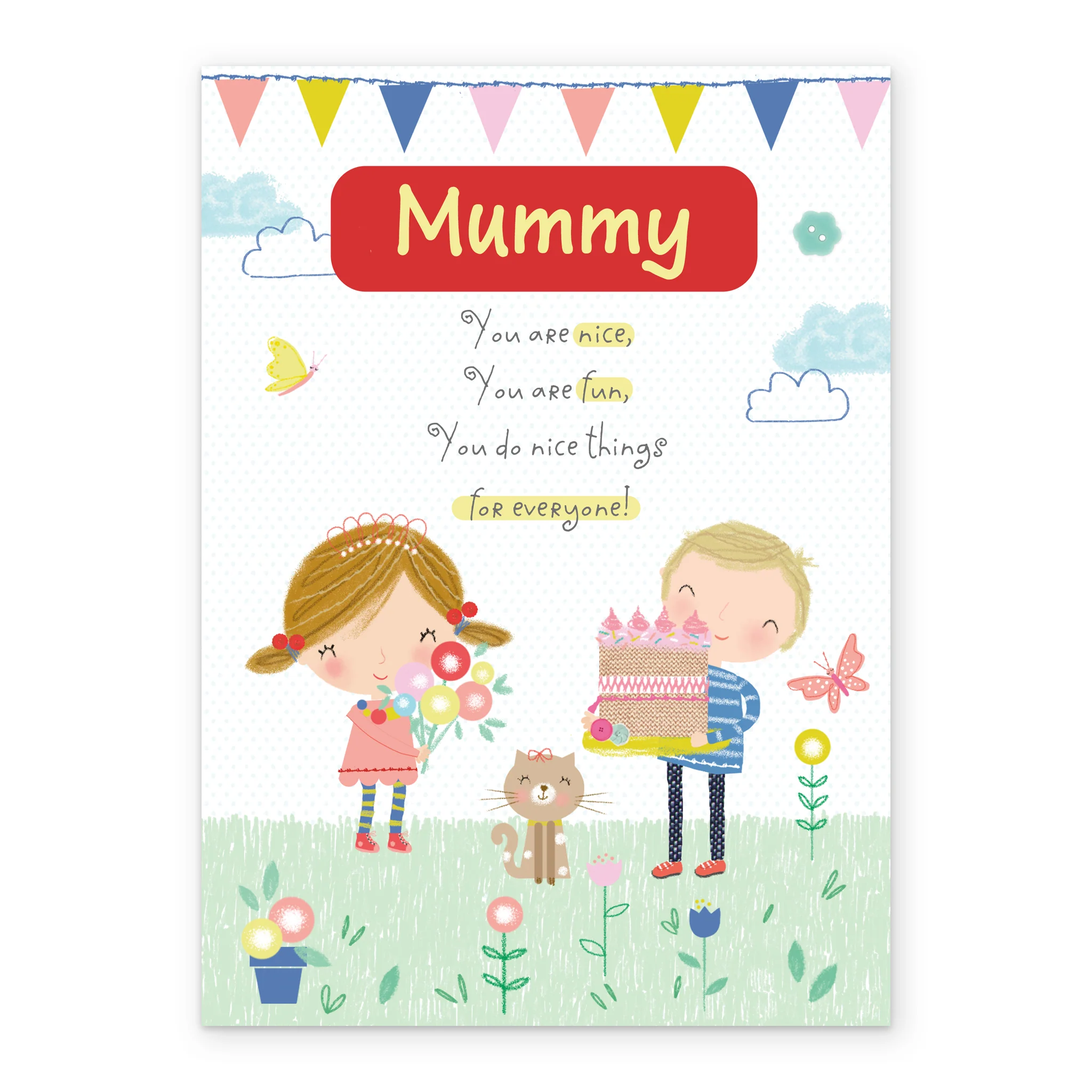 Personalised Cute Illustration Gifts & Cake Mother's Day Card - Image 2
