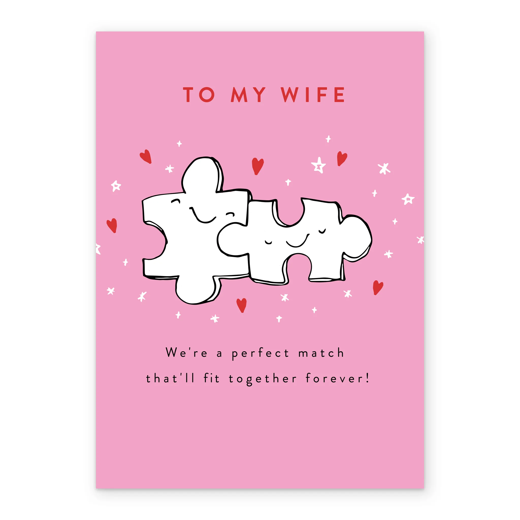 Personalised Cute Jigsaw Piece Valentine's Day Card for Wife - Image 2