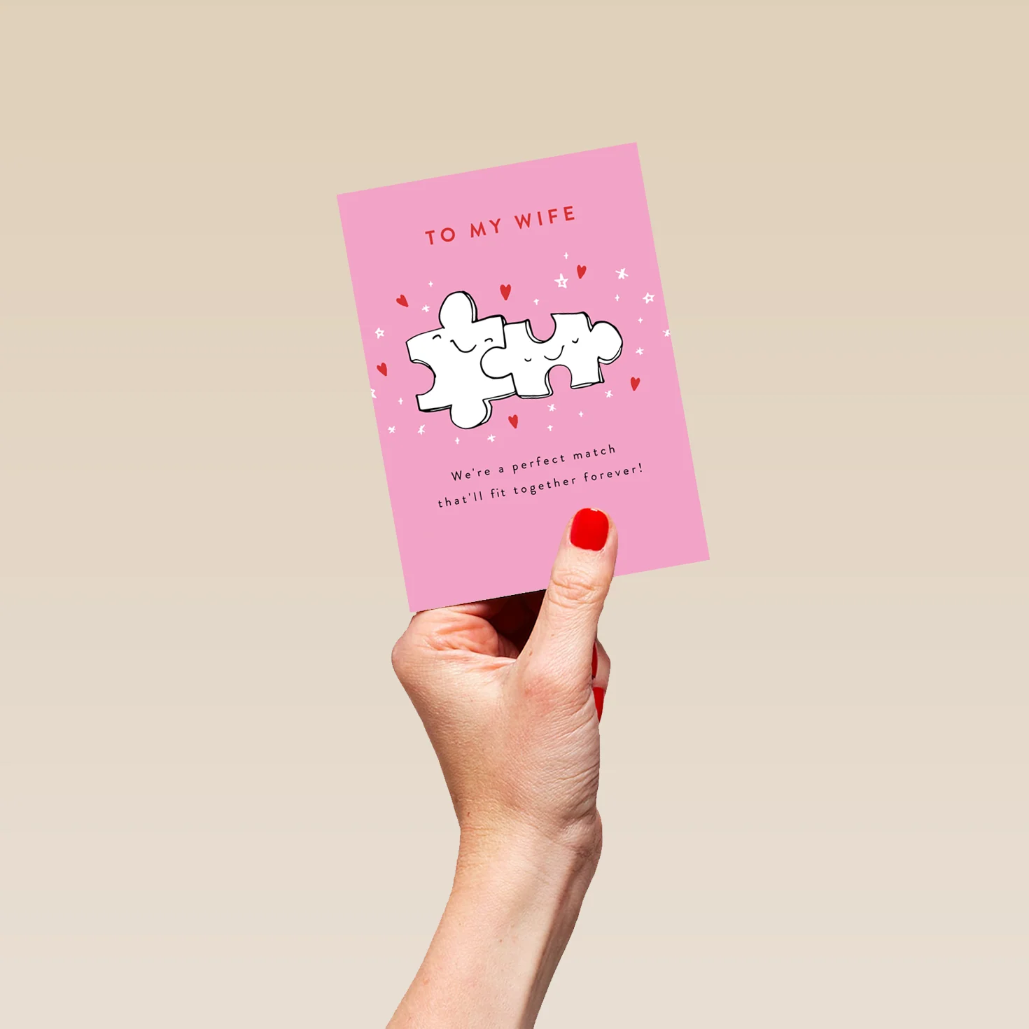 Personalised Cute Jigsaw Piece Valentine's Day Card for Wife - Image 4