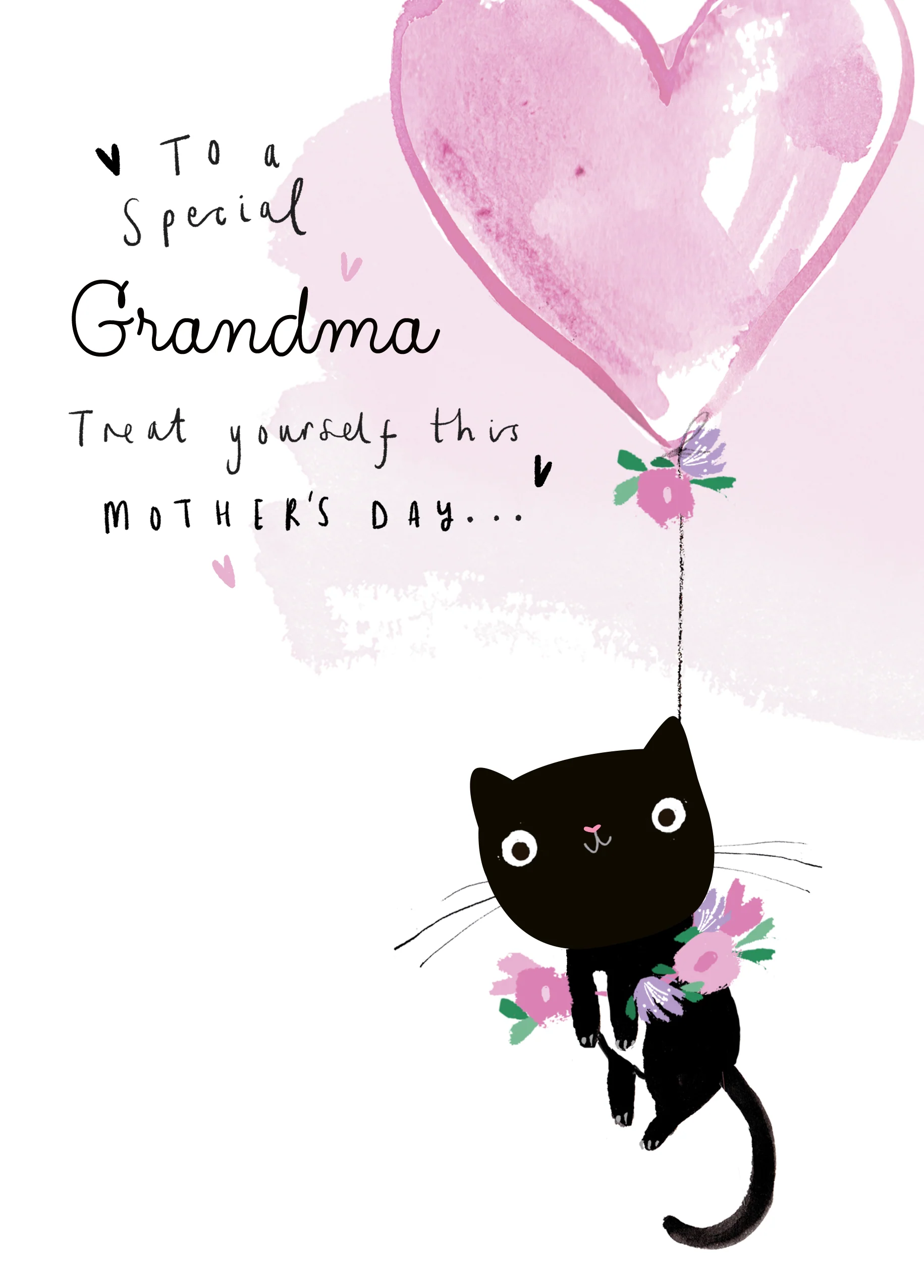 Personalised Cute Kitten Illustration Mother's Day Card For Grandma