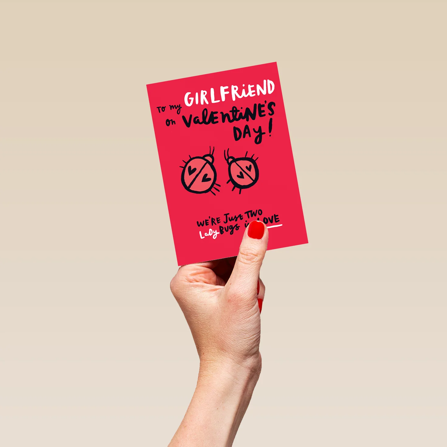 Personalised Cute Ladybirds Valentine's Day Card for Girlfriend - Image 4