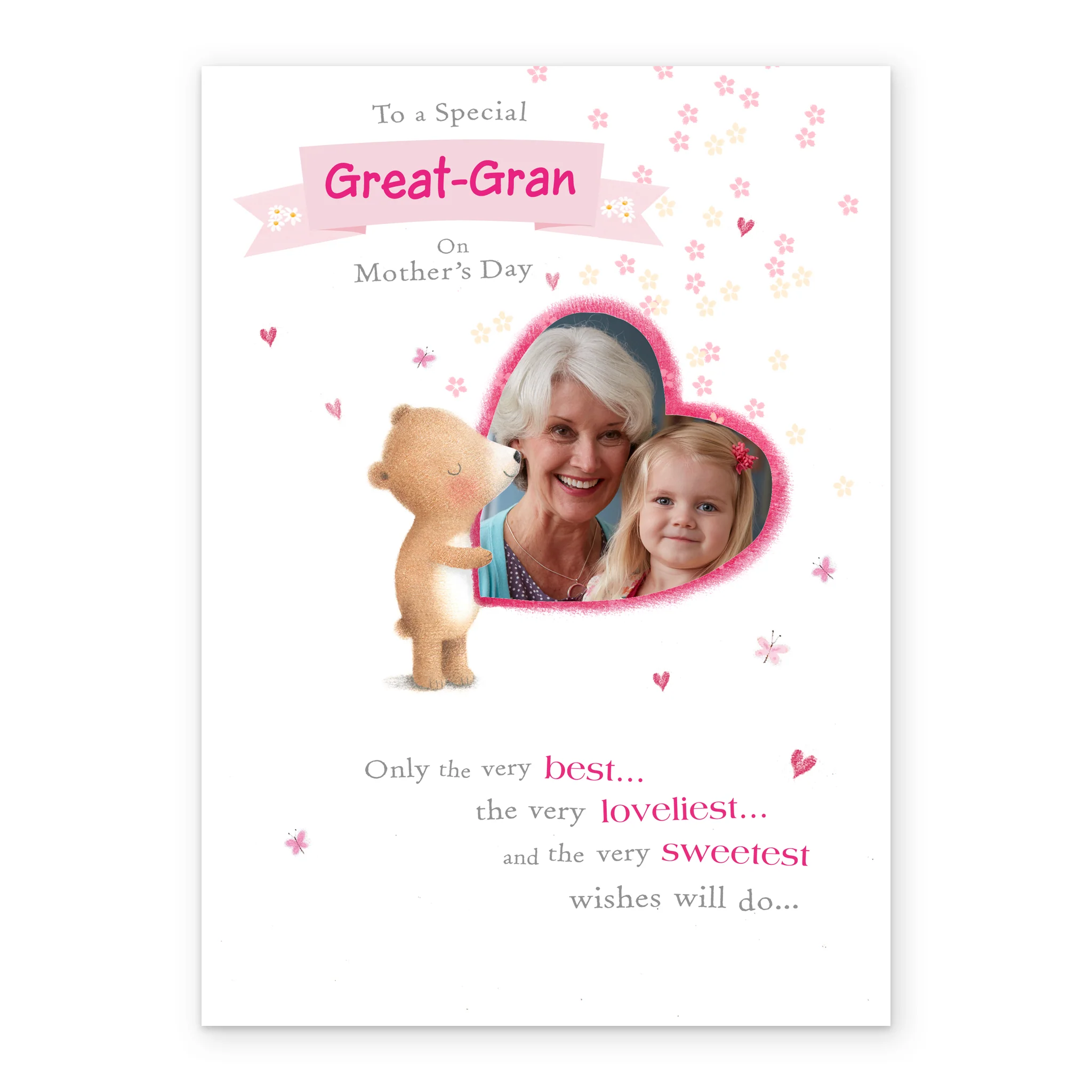 Personalised Cute Love Heart Mother's Day Photo Upload Card For Great-Grandma - Image 2