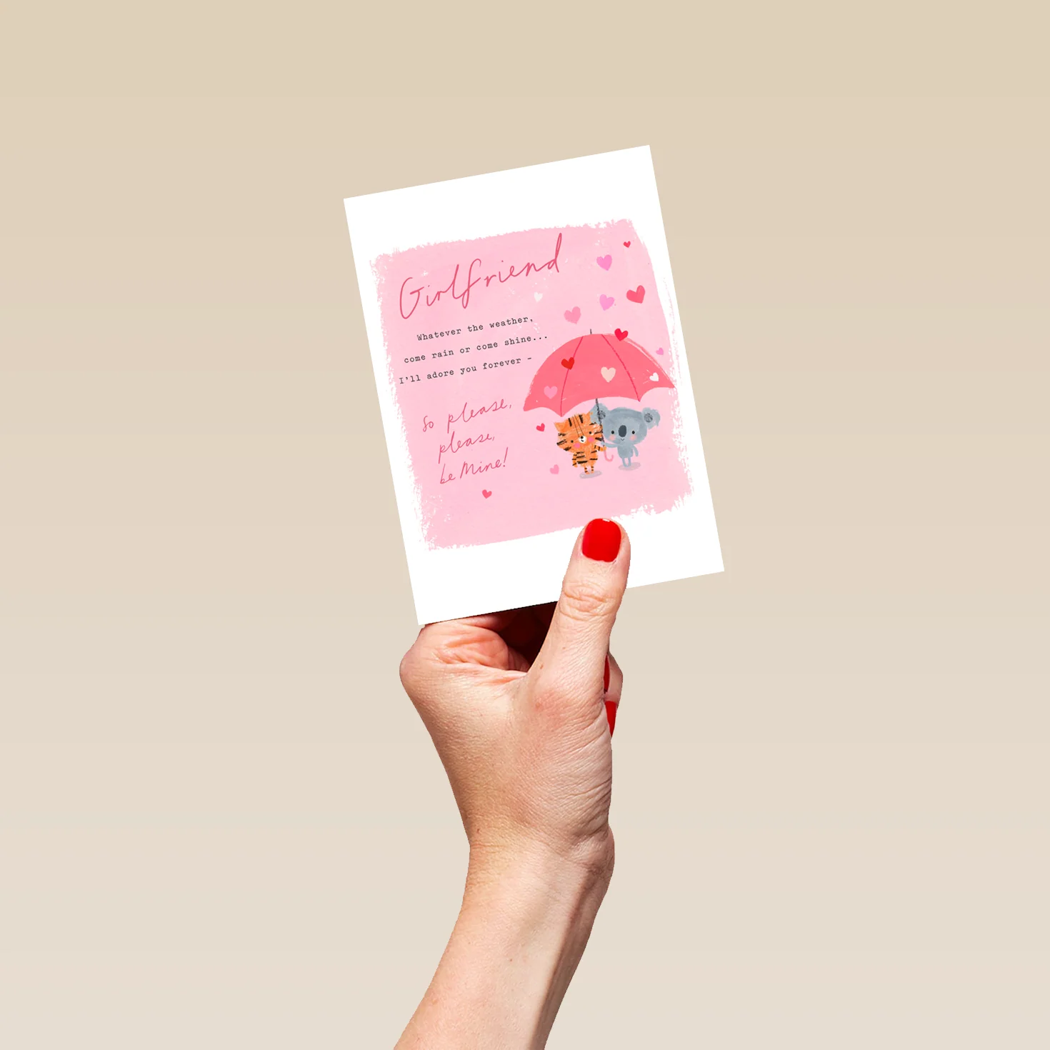 Personalised Cute Love Heart Shower Valentine's Day Card for Girlfriend - Image 4