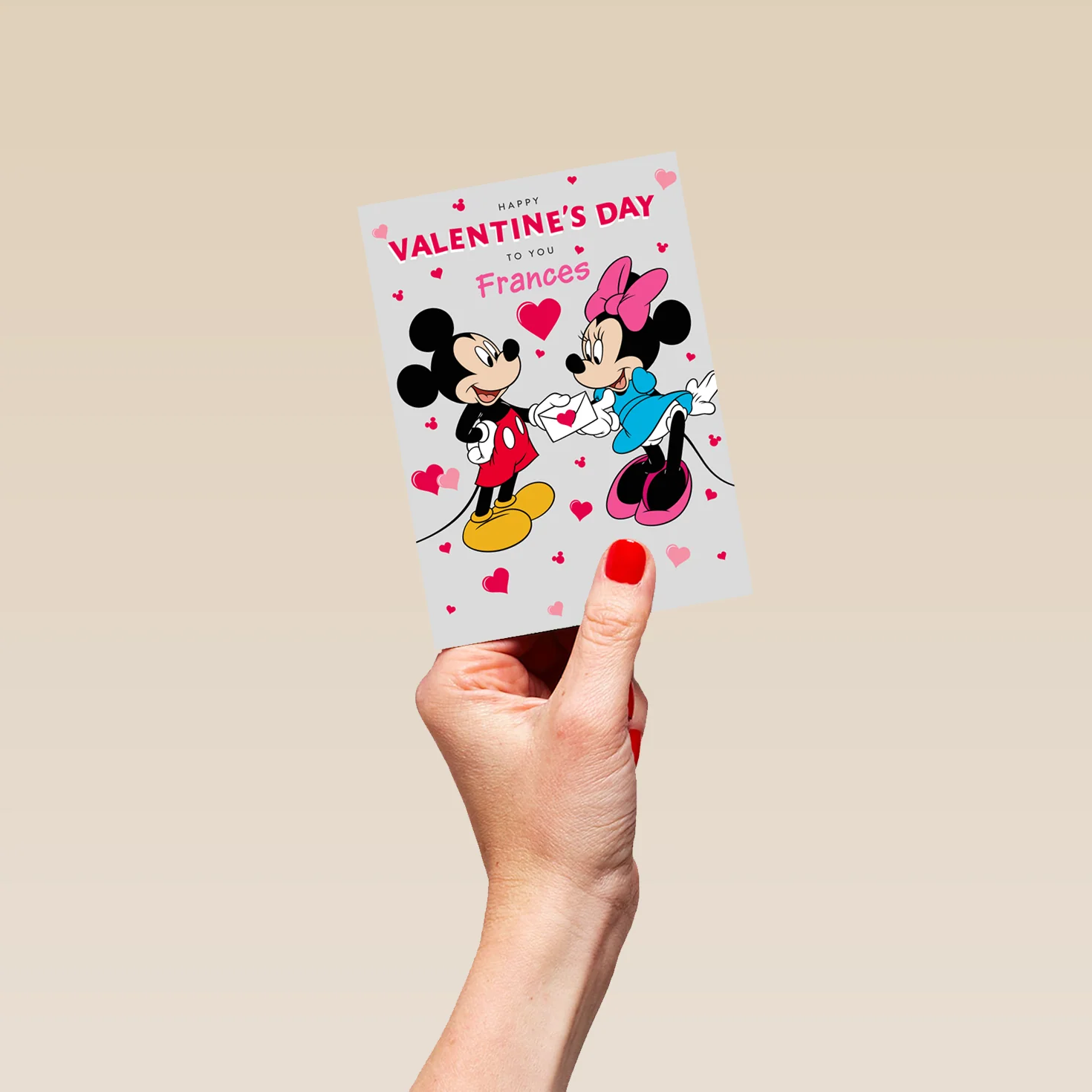 Personalised Cute Love Disney Mickey & Minnie Mouse Valentine's Day Card - Image 4