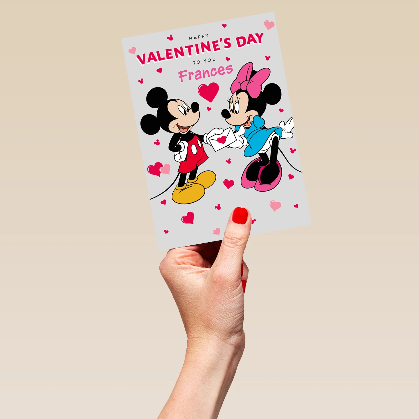 Personalised Cute Love Disney Mickey & Minnie Mouse Valentine's Day Card - Image 5