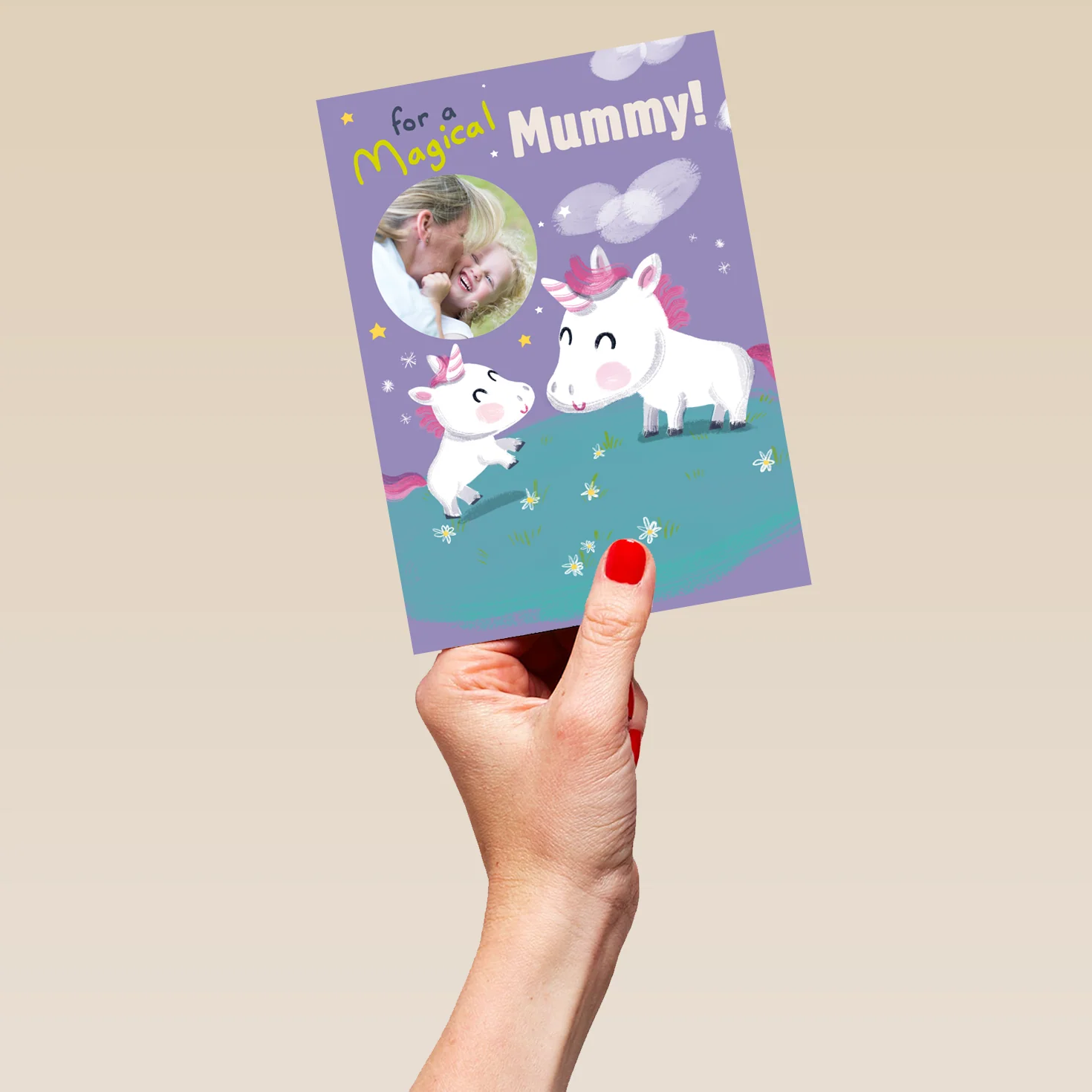 Personalised Cute Magical Unicorns Mother's Day Photo Upload Card For Mummy - Image 5