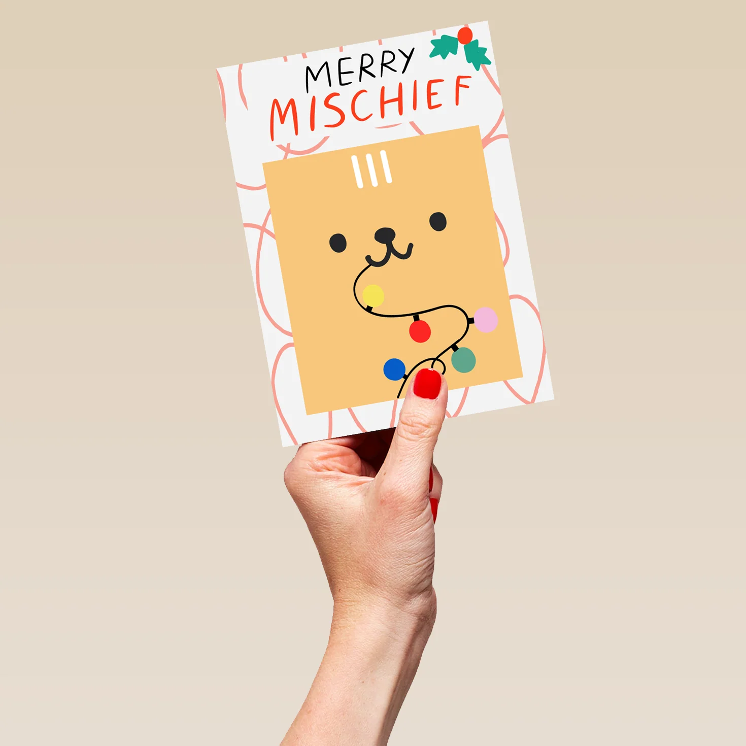 Personalised Cute Merry Mischief Christmas Card - Image 5