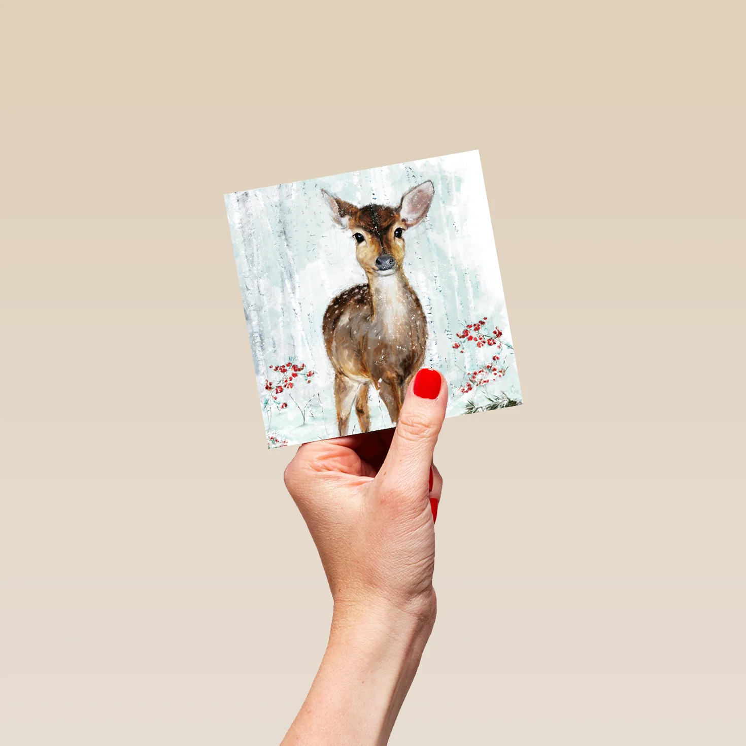 Personalised Cute Modern Reindeer Illustration Christmas Card - Image 4