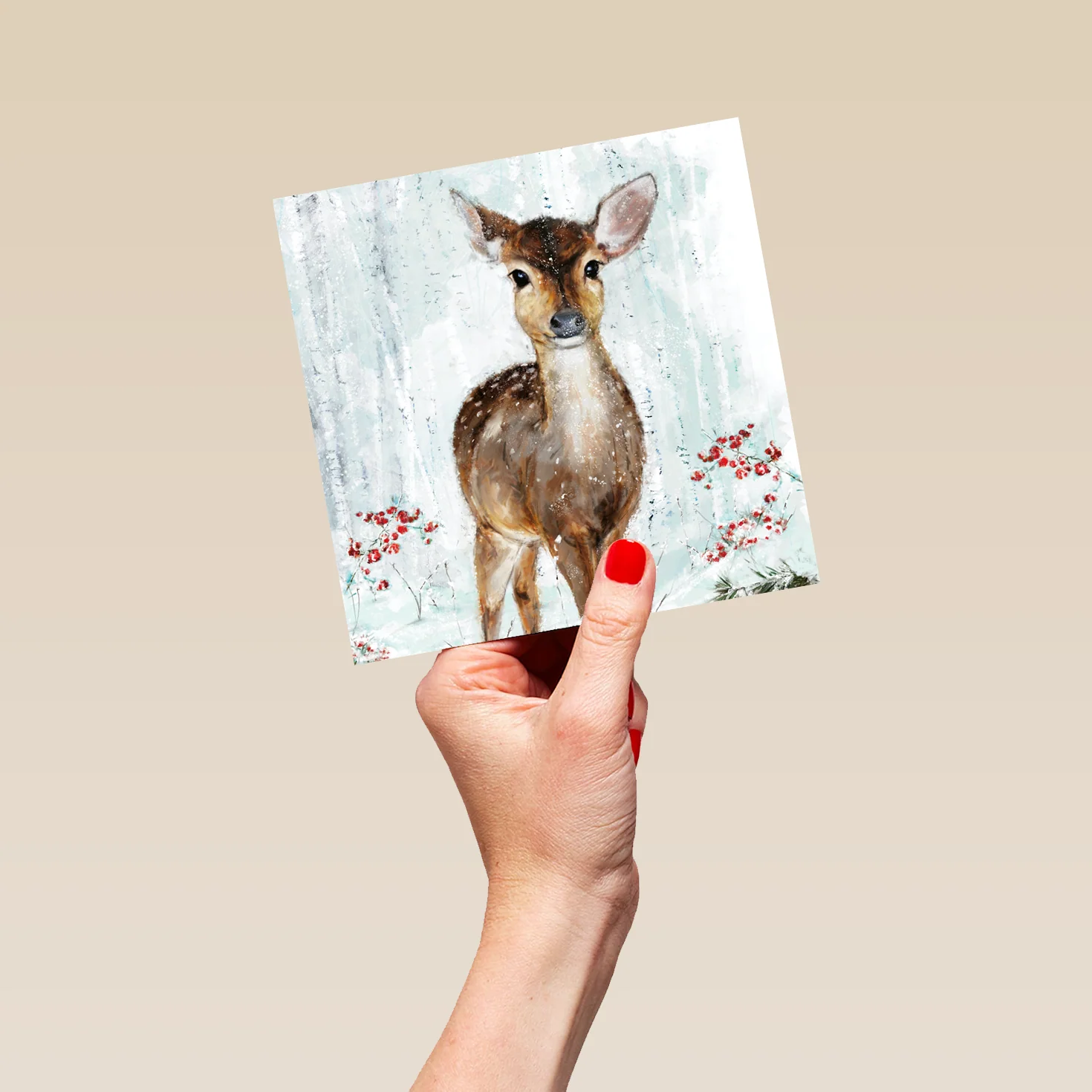 Personalised Cute Modern Reindeer Illustration Christmas Card - Image 5
