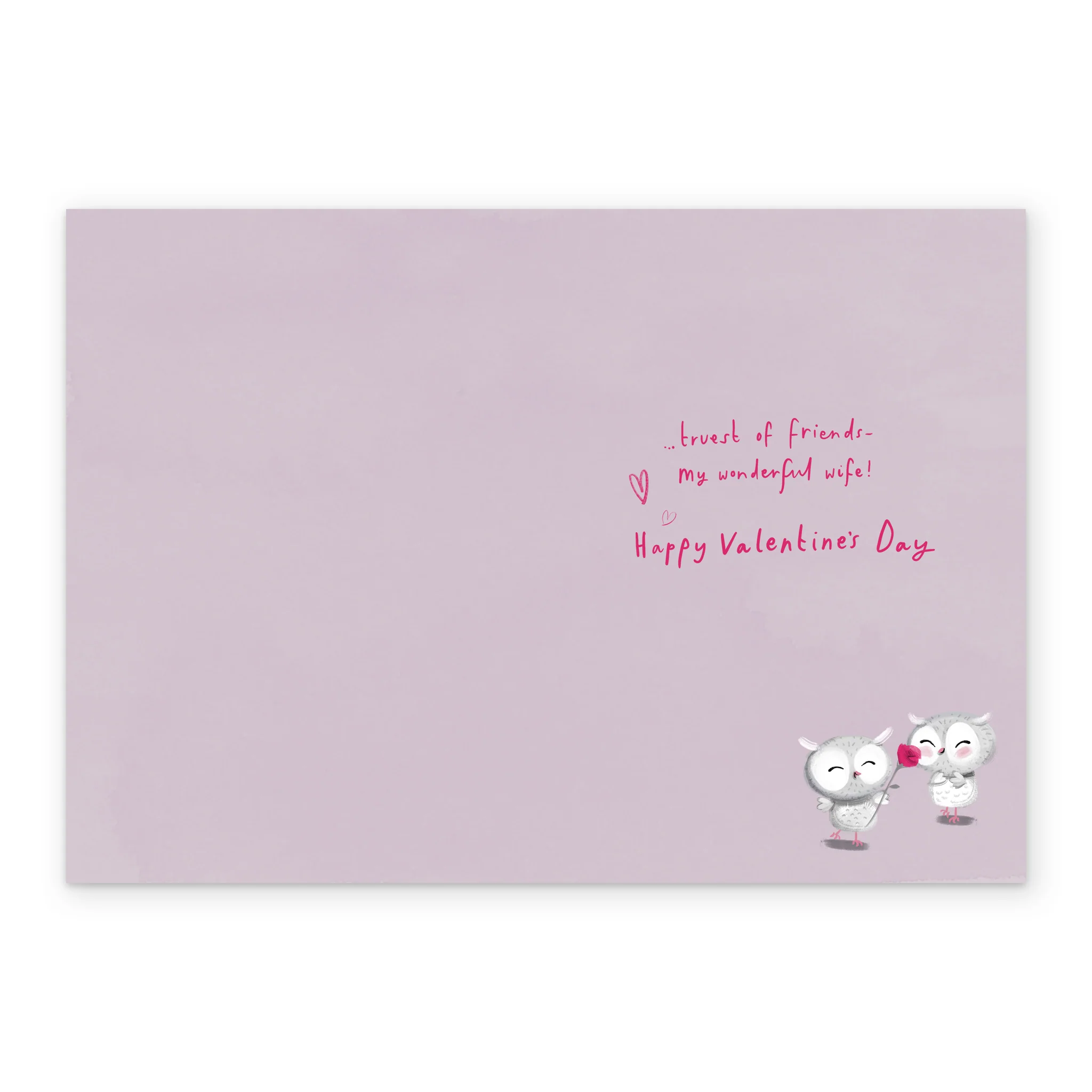Personalised Cute Owls & Heart Valentine's Day Card for Wife - Image 3