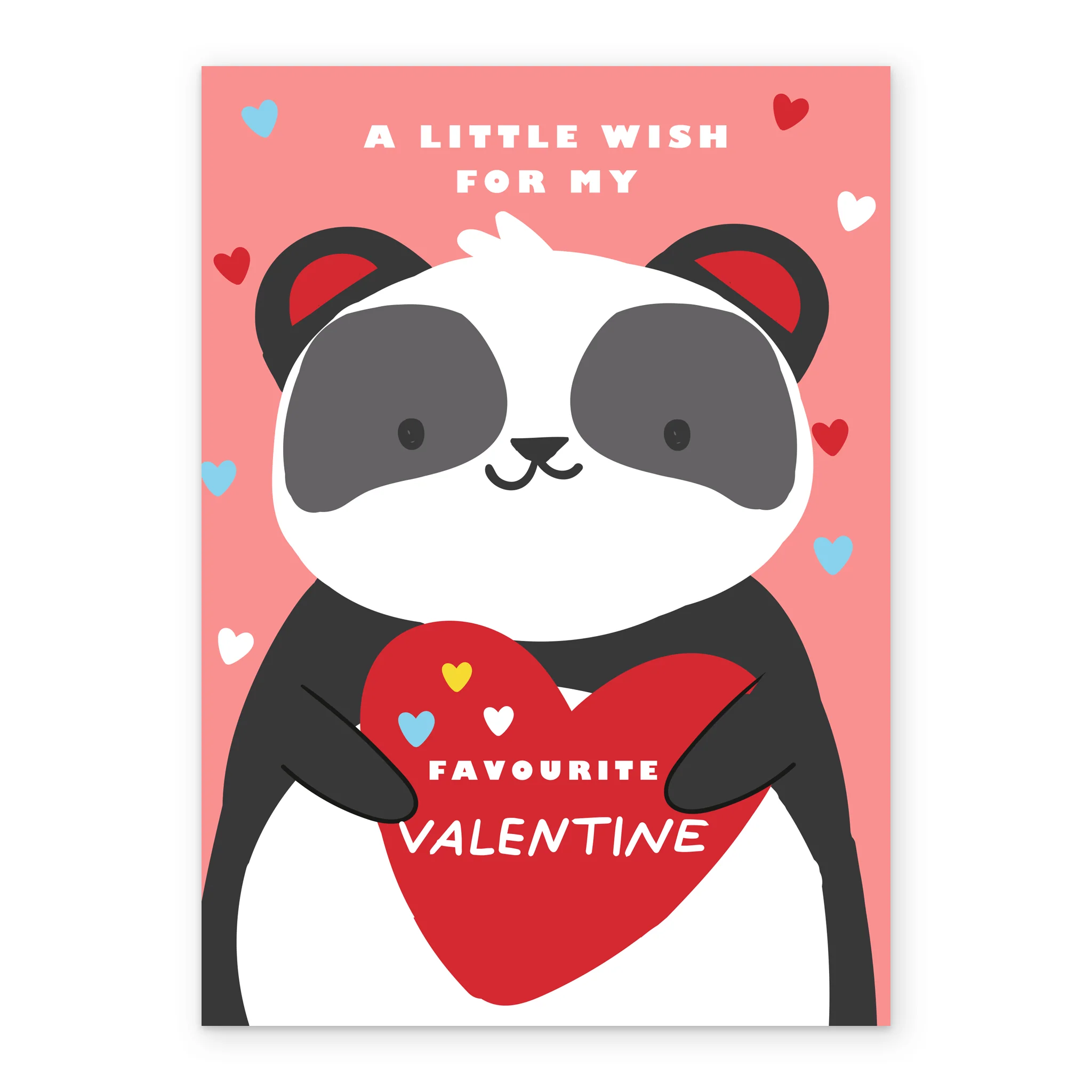 Personalised Cute Panda With Love Hearts Kids Valentine's Day Card - Image 2