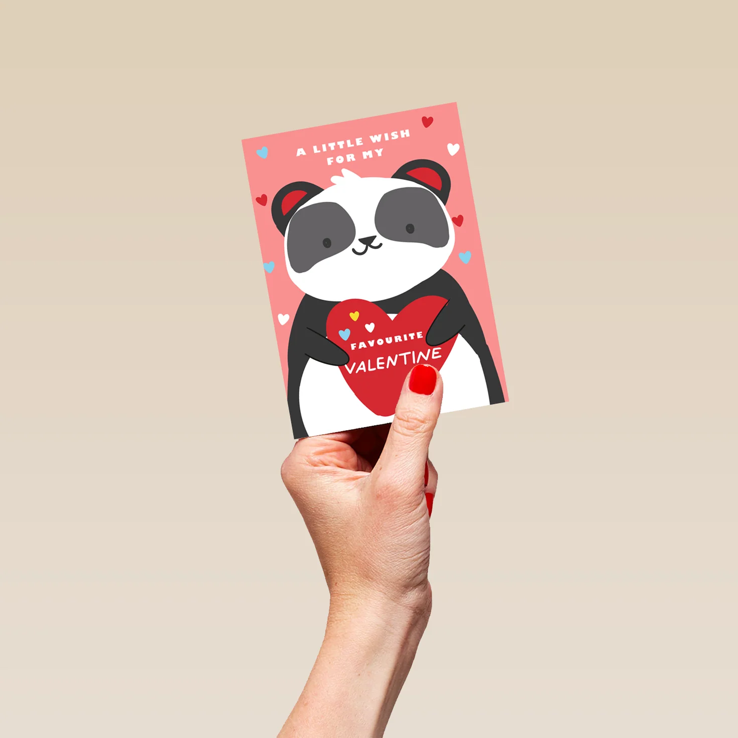 Personalised Cute Panda With Love Hearts Kids Valentine's Day Card - Image 4