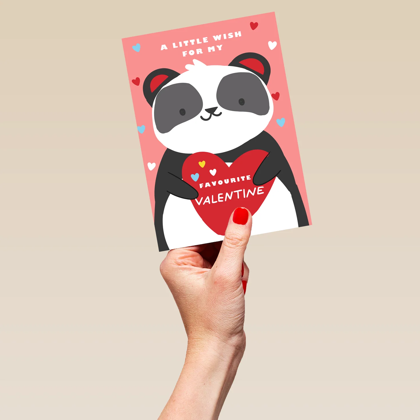 Personalised Cute Panda With Love Hearts Kids Valentine's Day Card - Image 5