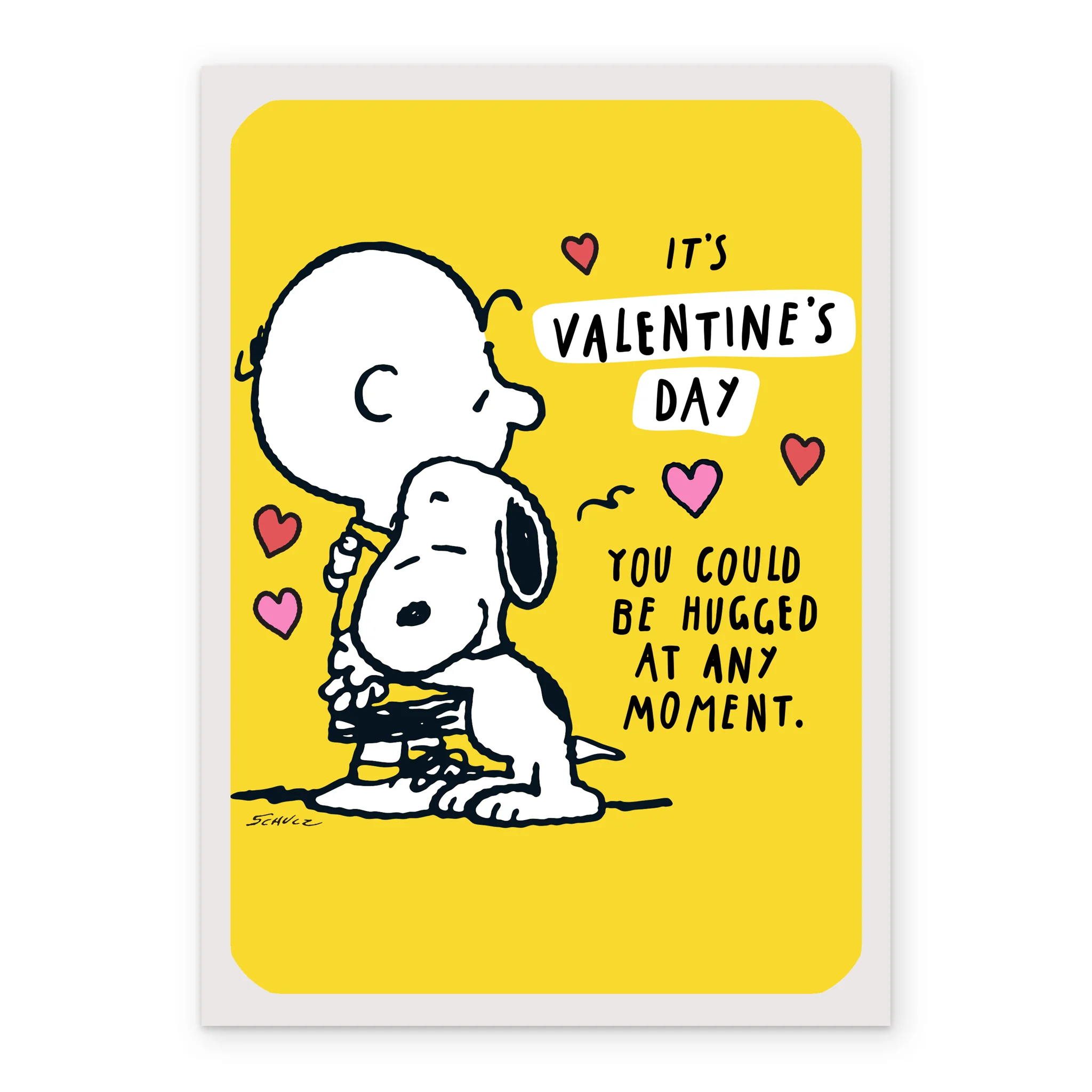 Personalised Cute PEANUTS™ Charlie Brown & SNOOPY Hug Valentine's Day Card - Image 2
