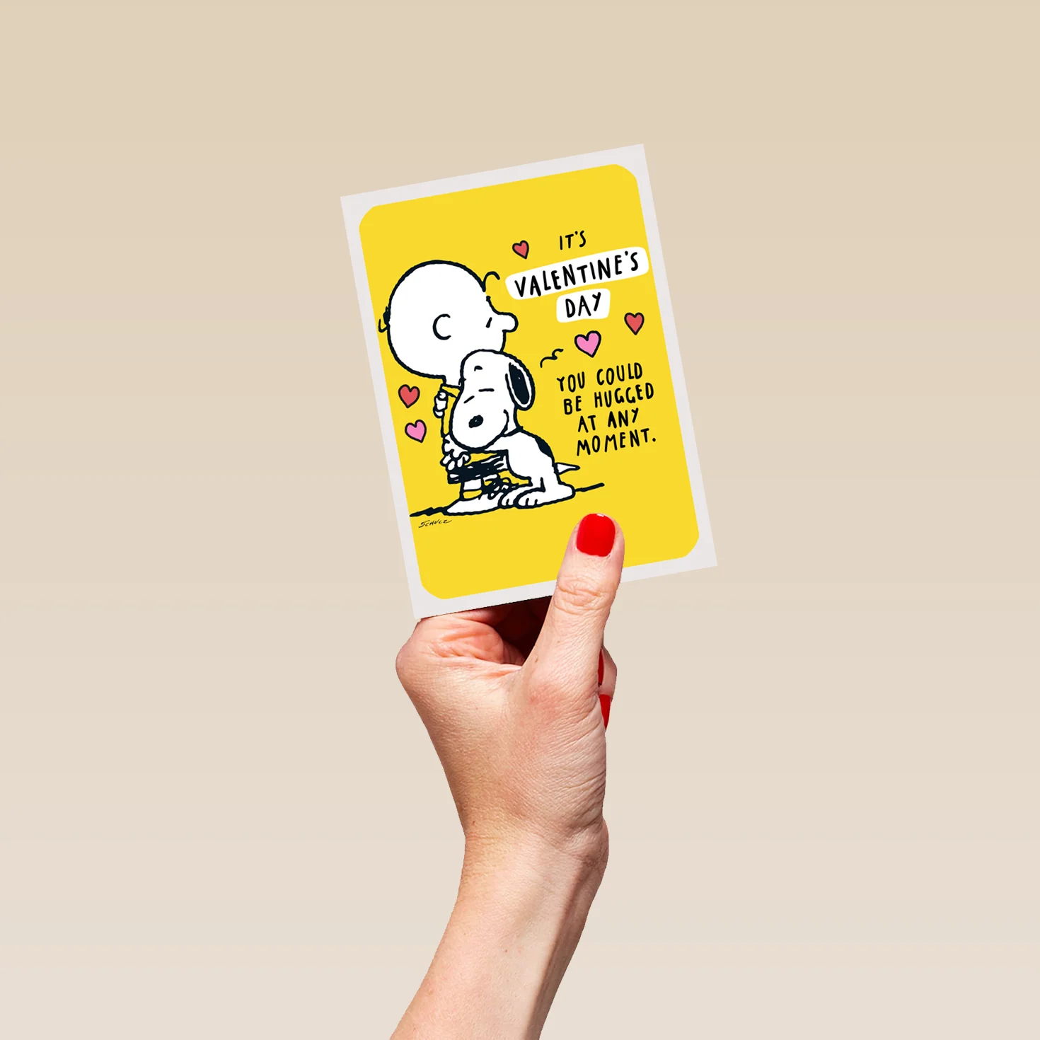 Personalised Cute PEANUTS™ Charlie Brown & SNOOPY Hug Valentine's Day Card - Image 4