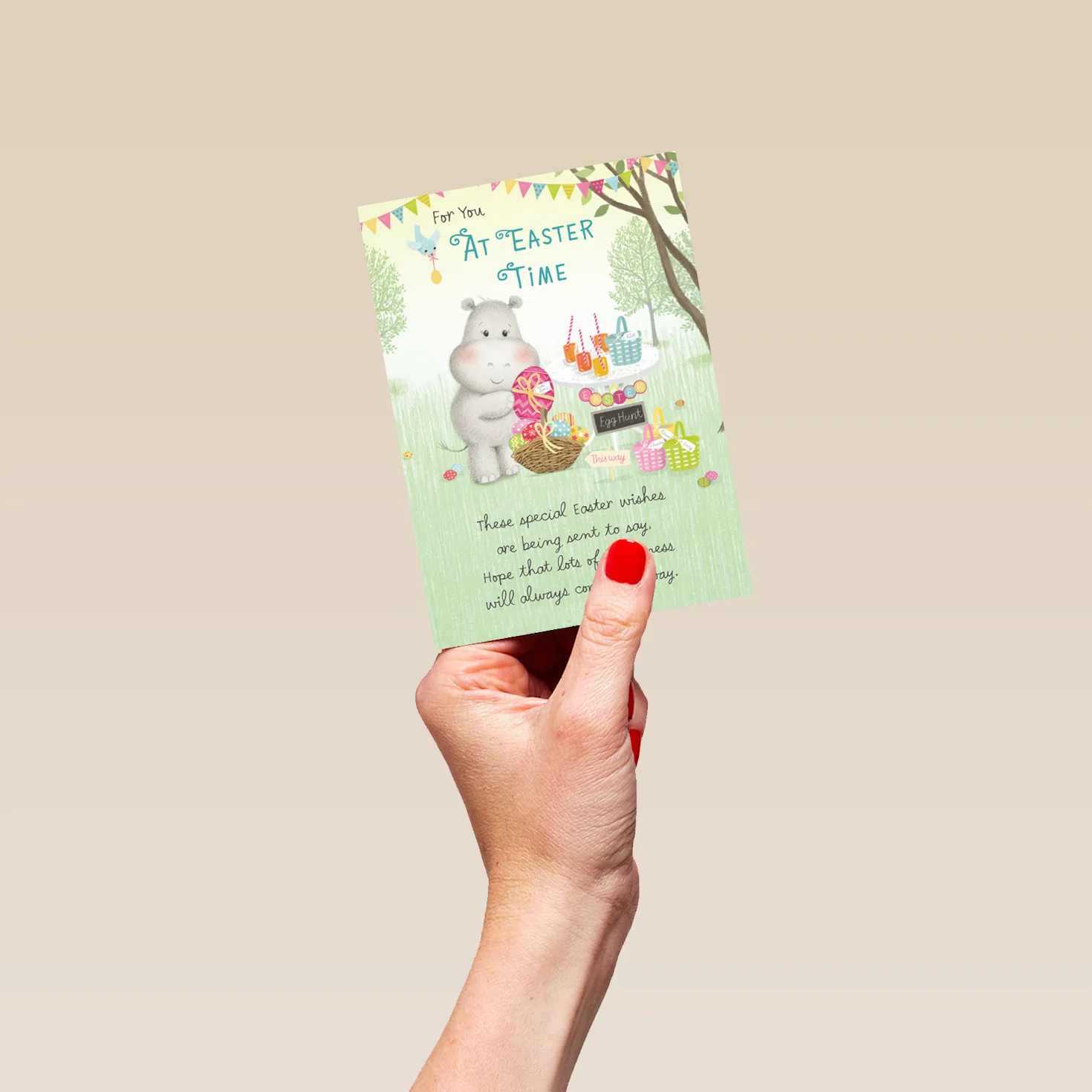 Personalised Cute Po And Birdie Egg Hunt Easter Card - Image 4