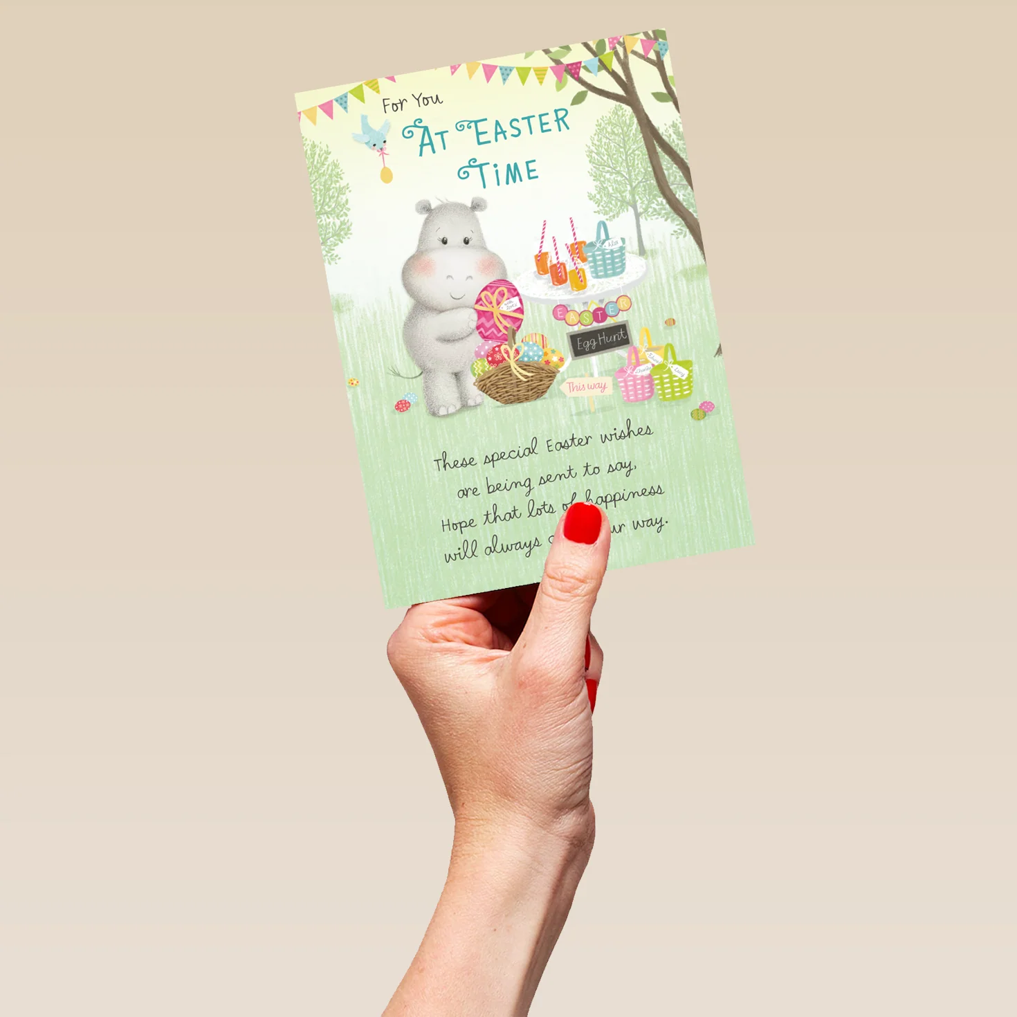 Personalised Cute Po And Birdie Egg Hunt Easter Card - Image 5