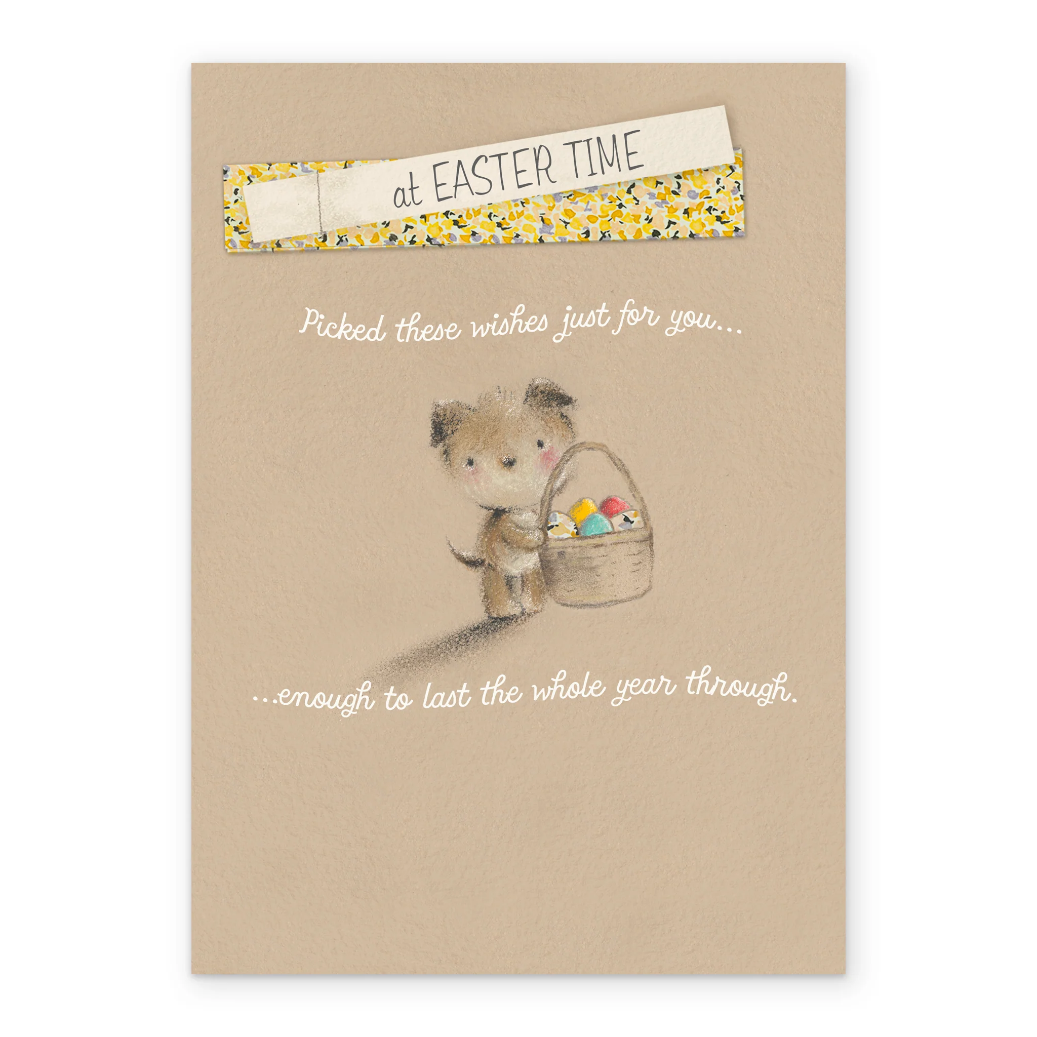 Personalised Cute Puppy and Eggs Basket Easter Card - Image 2