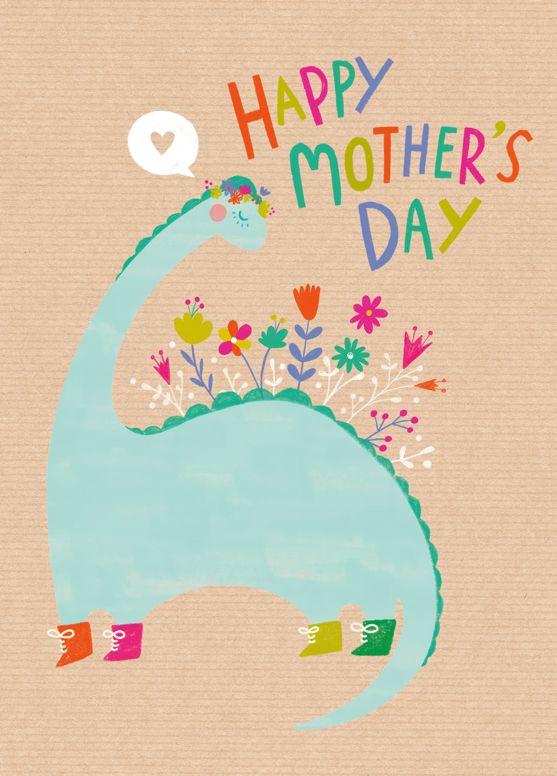 Personalised Cute Quirky Dinosaur Mother's Day Card