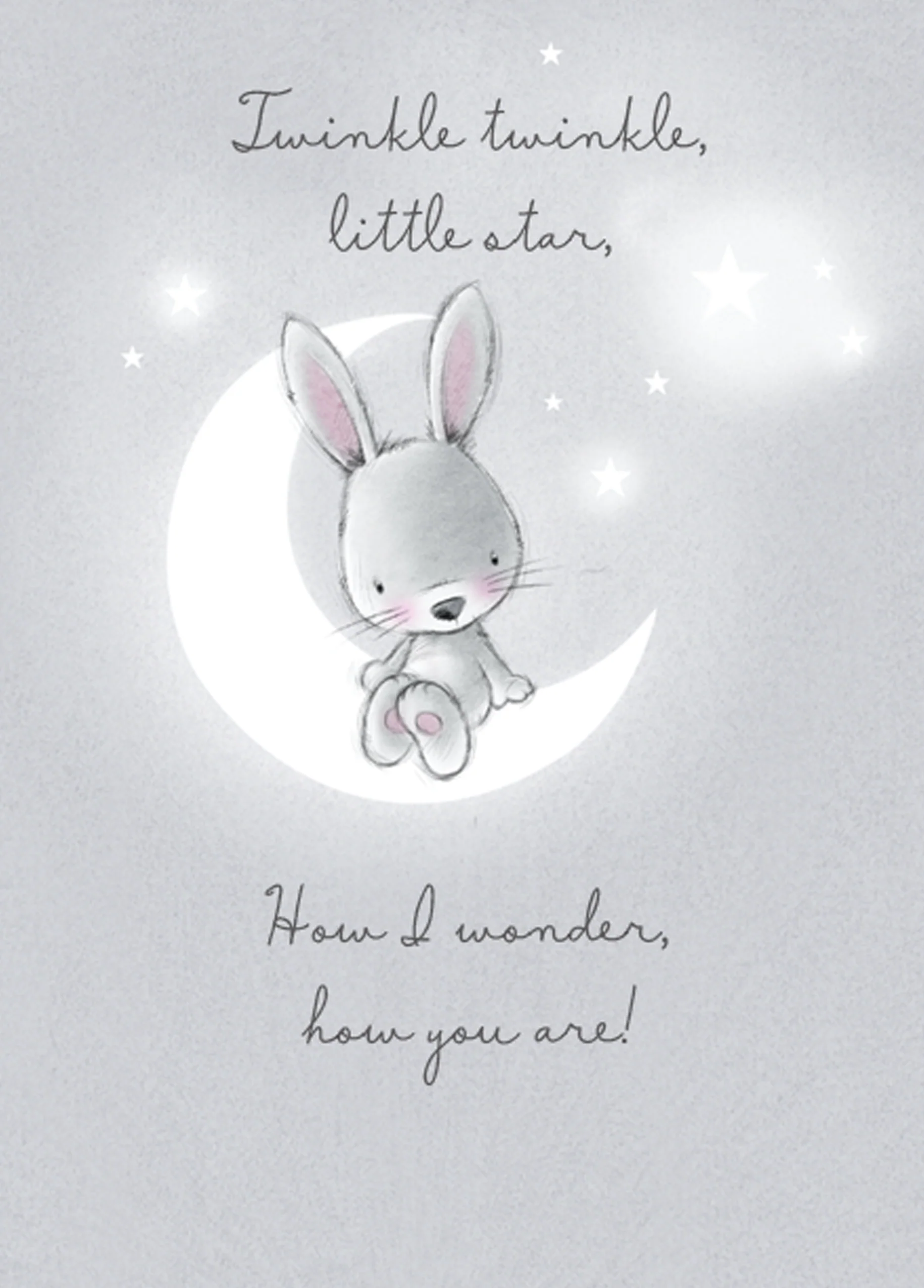 Personalised Cute Rabbit On Moon Miss You Card