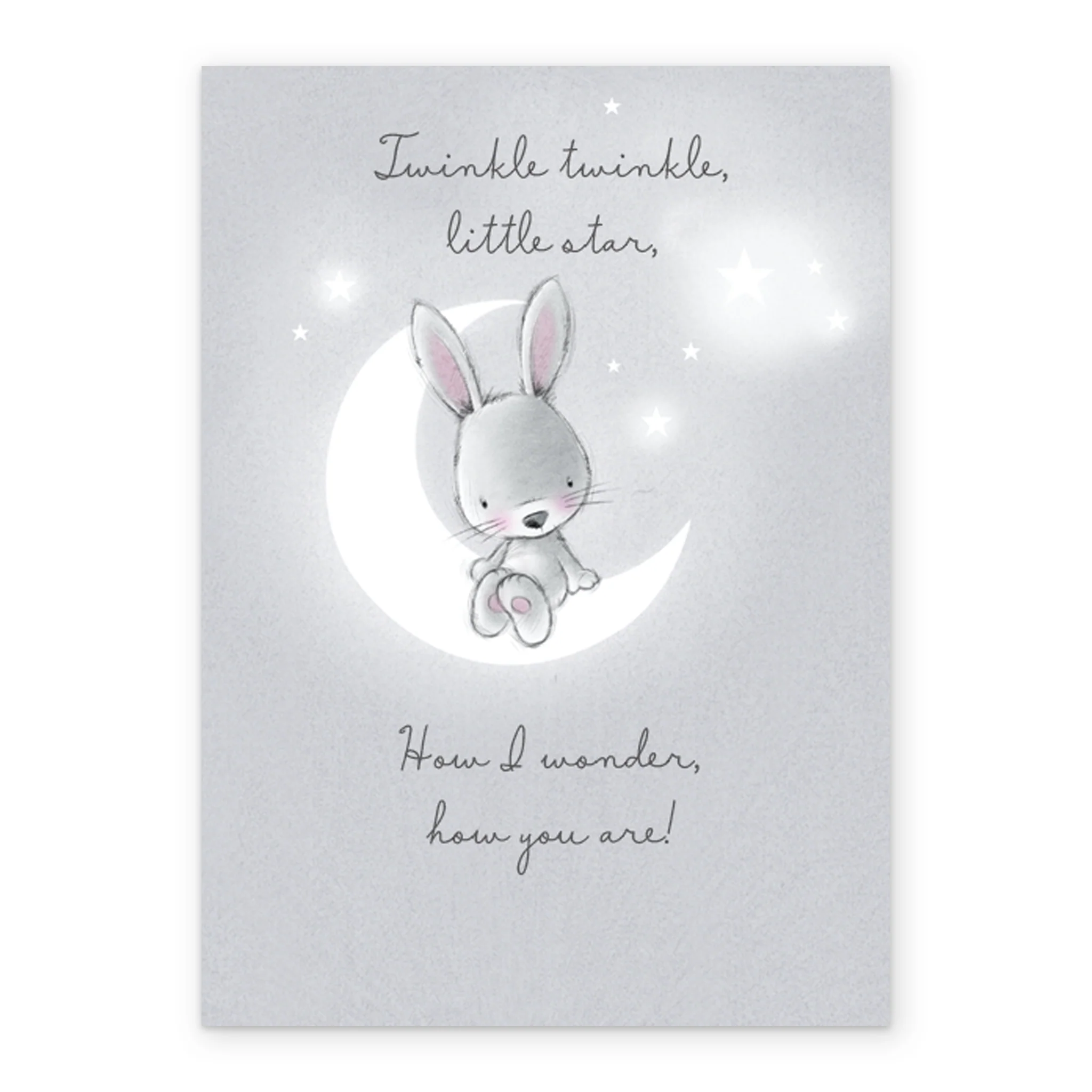 Personalised Cute Rabbit On Moon Miss You Card - Image 2